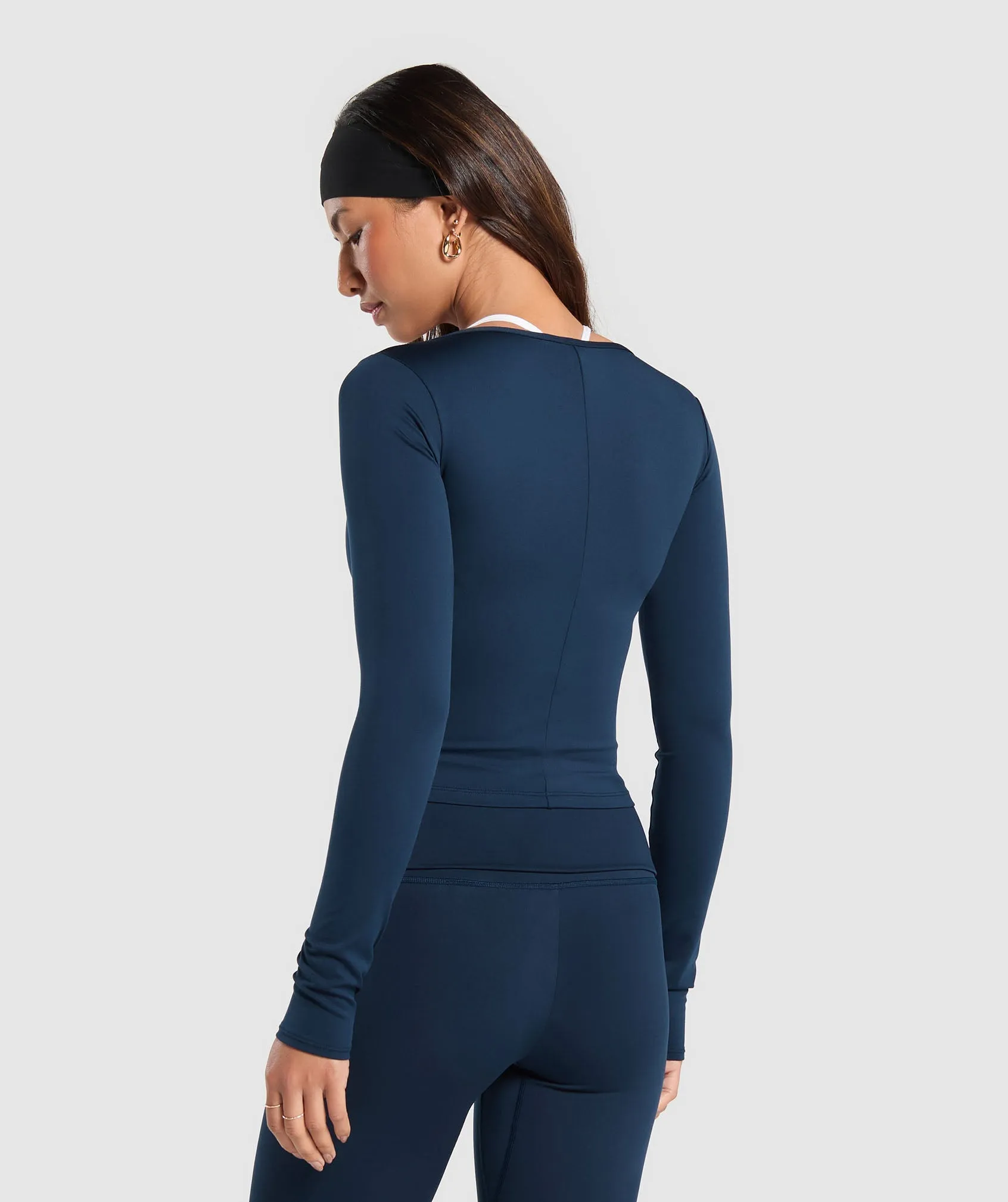 Gymshark Everyday Long Sleeve Midi Top - Navy sold by Gymshark product image thumbnail 2
