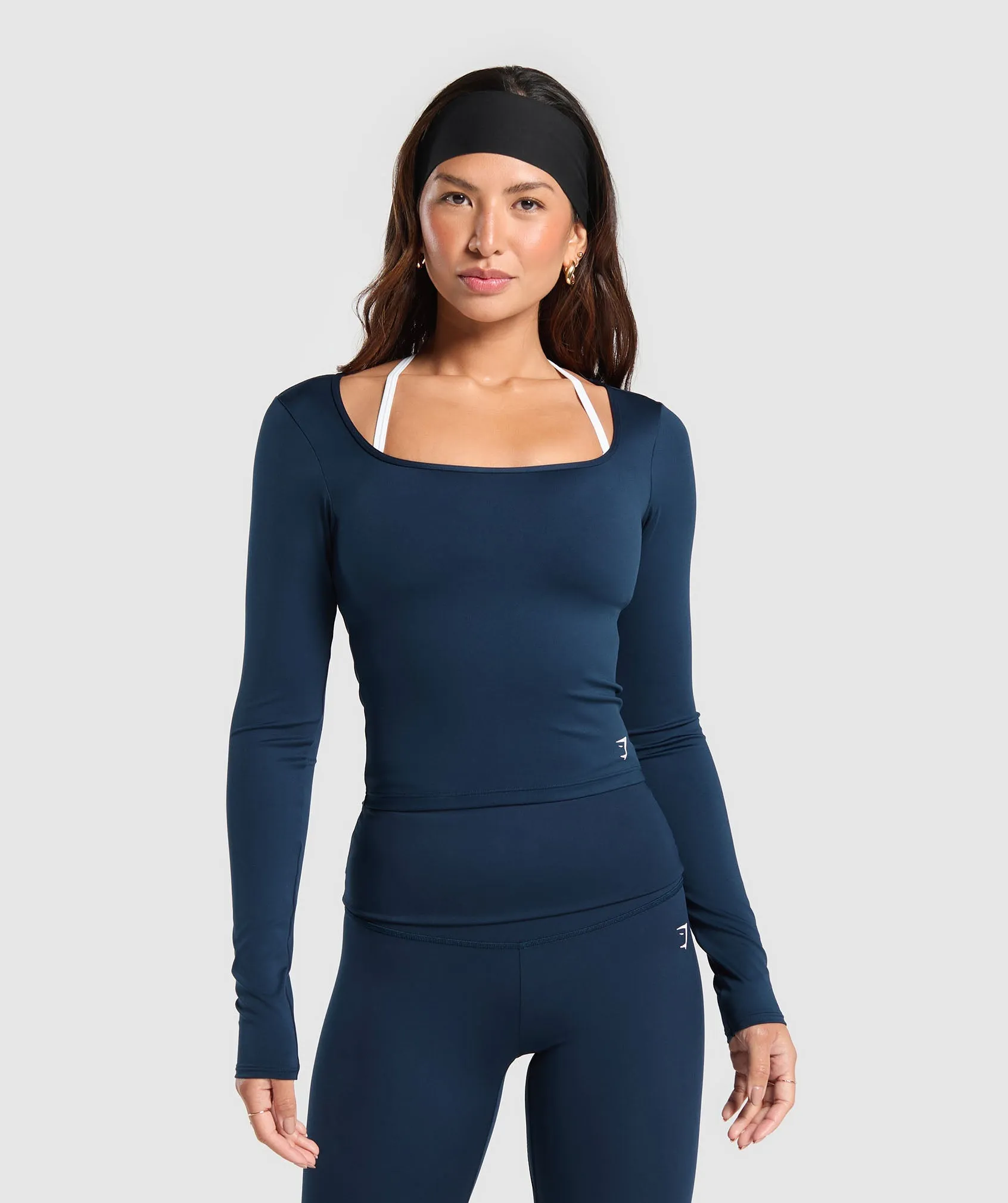 Gymshark Everyday Long Sleeve Midi Top - Navy sold by Gymshark