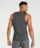 Gymshark Arrival Slim Marl Tank - Black/Silhouette Grey Marl sold by Gymshark