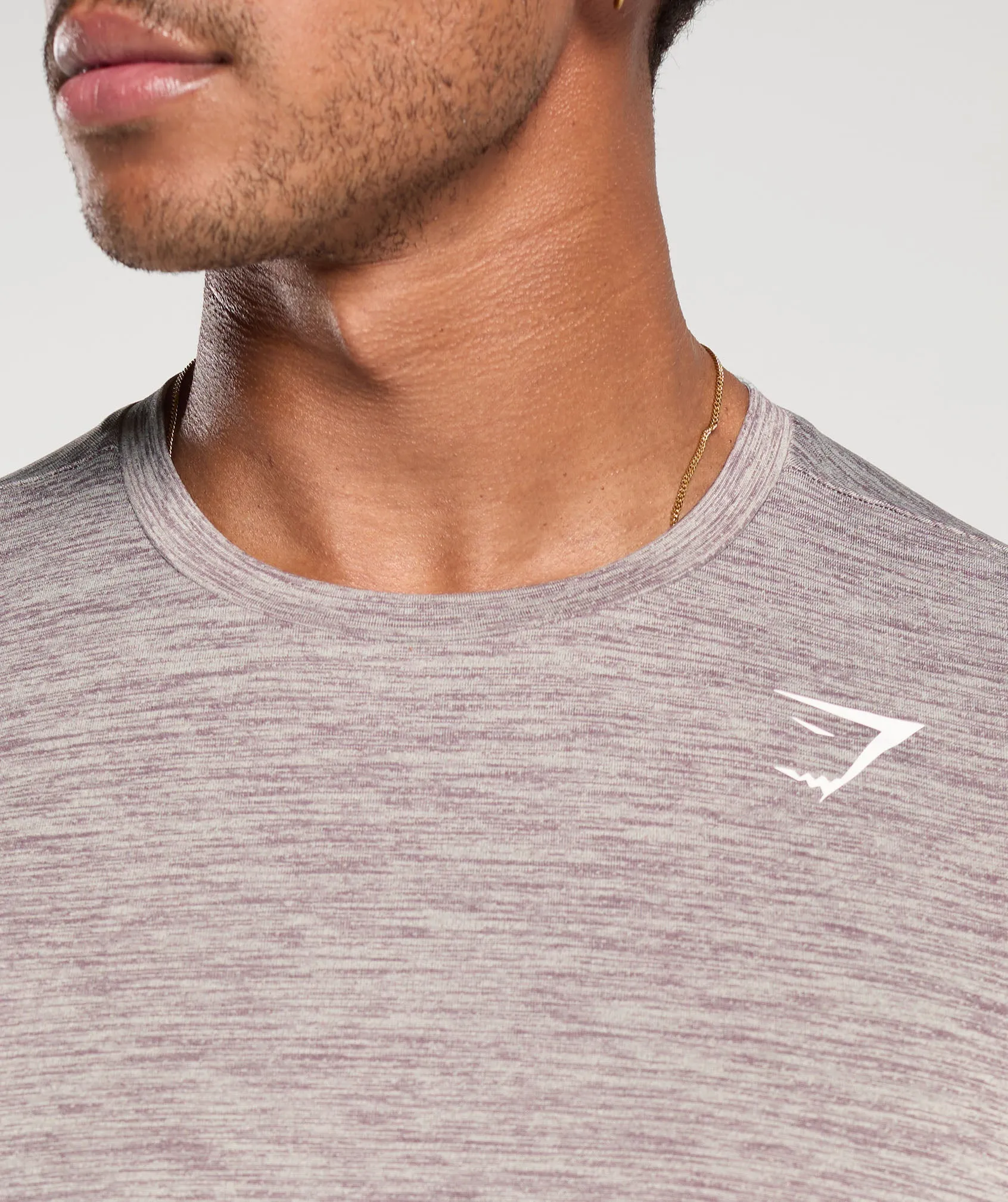 Gymshark Arrival Marl T-Shirt - Pebble Grey/Powder Mauve Marl sold by Gymshark product image thumbnail 5
