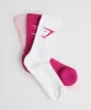 Gymshark Crew Socks 3pk - Magenta Pink/White/Sweet Pink sold by Gymshark