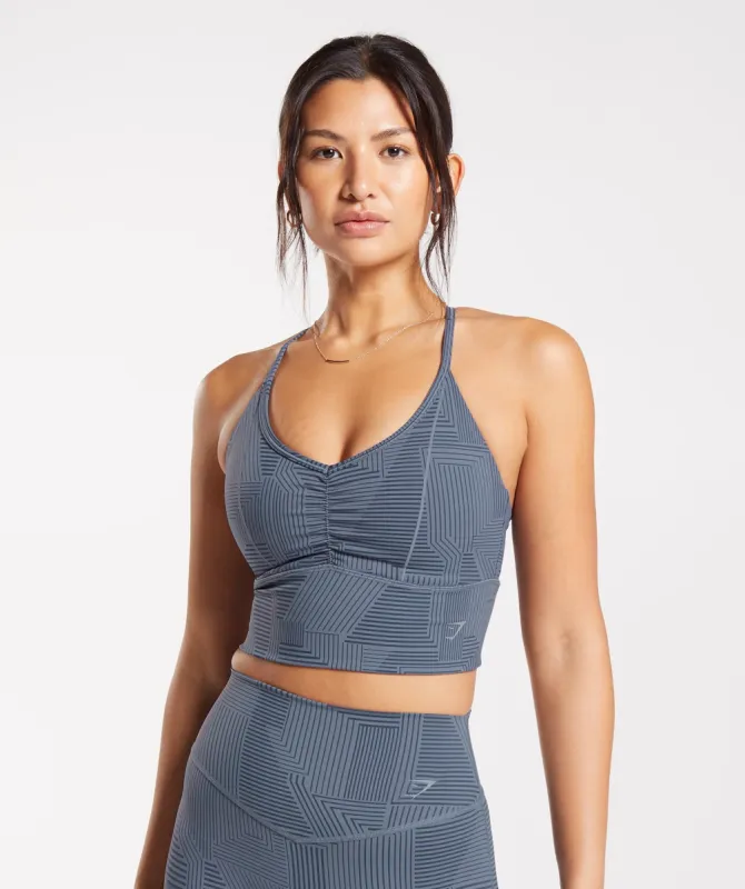 Gymshark Elevate Longline Sports Bra - Evening Blue sold by Gymshark