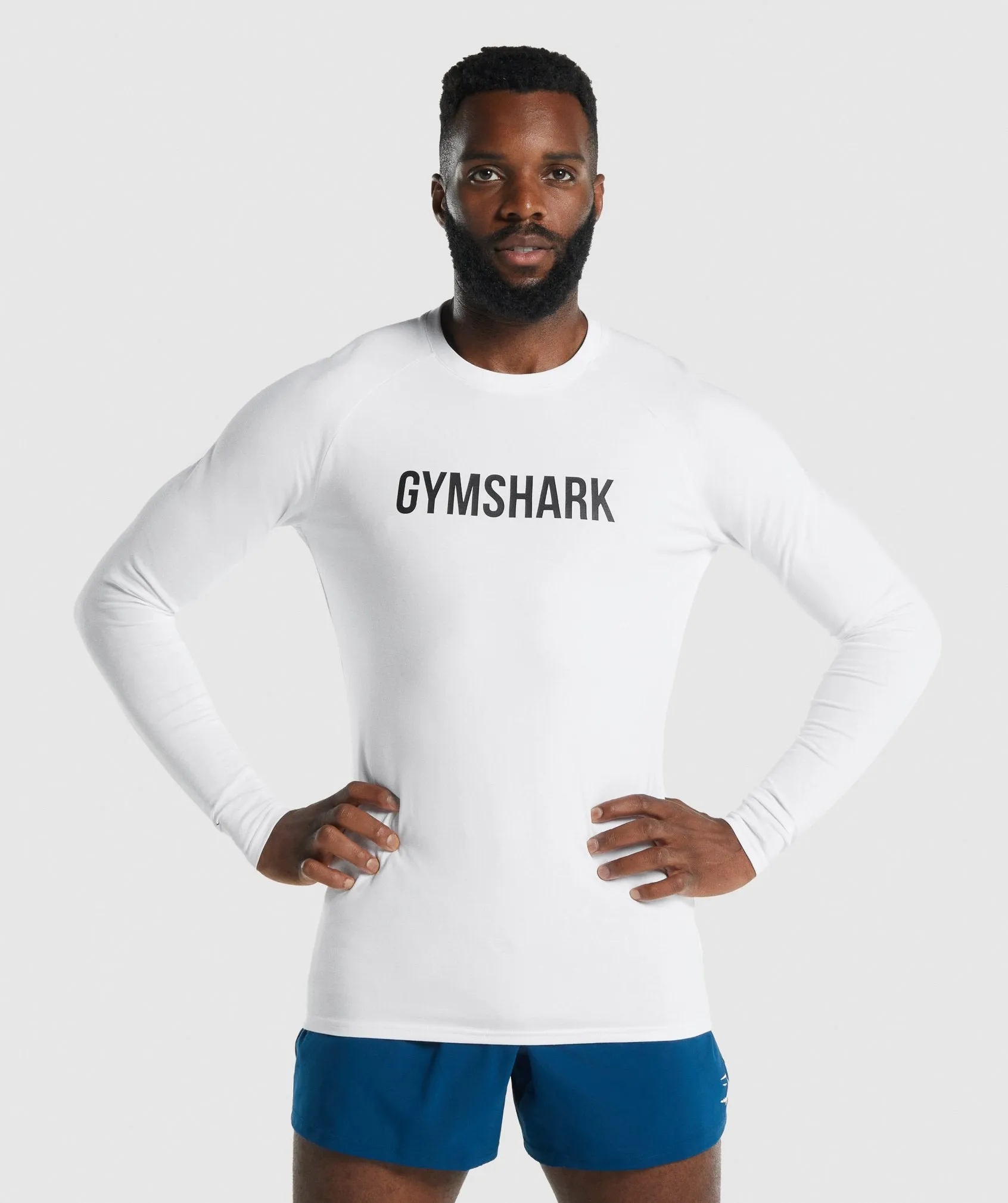 Gymshark Apollo Long Sleeve T-Shirt - White sold by Gymshark