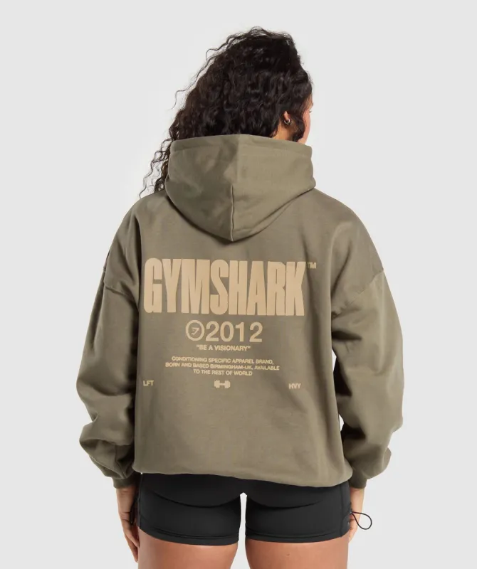 Gymshark Be a Visionary Oversized Hoodie - Camo Brown sold by Gymshark