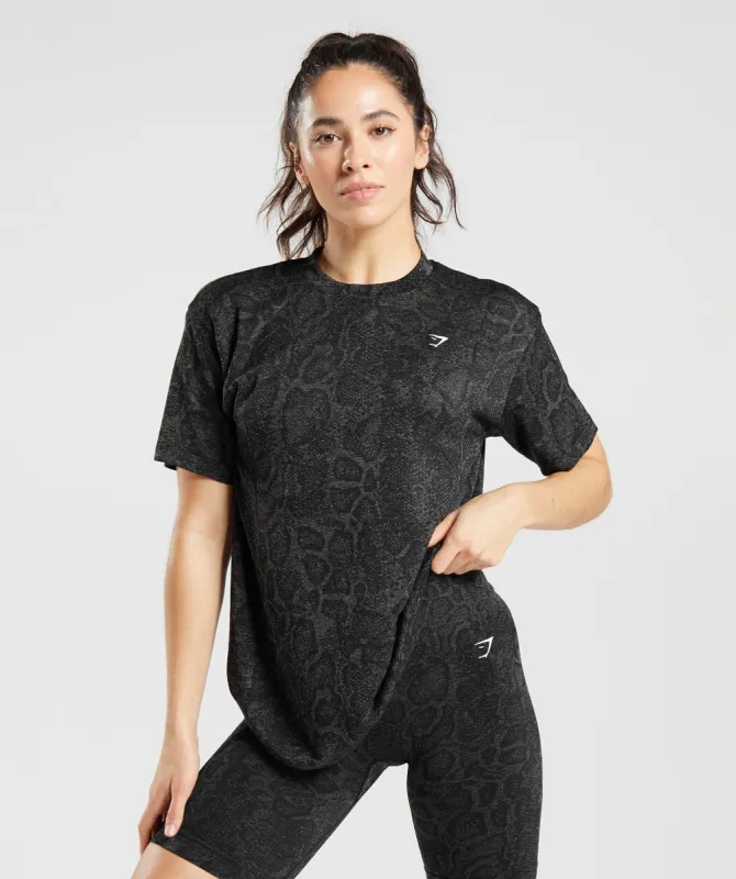 Gymshark Adapt Animal Seamless T-Shirt - Urban Grey/Black sold by Gymshark