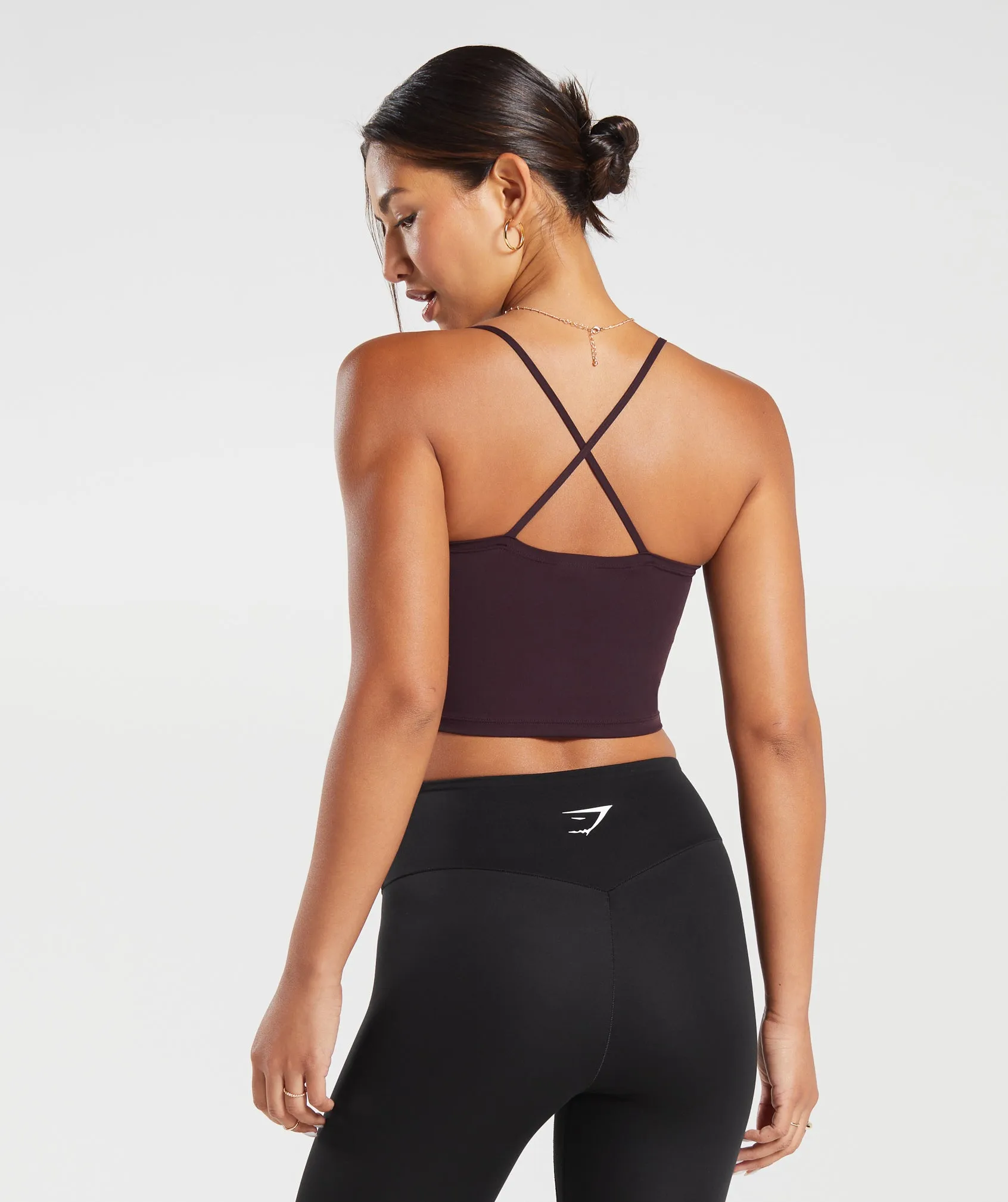 Gymshark Strappy Crop Cami Tank - Plum Brown sold by Gymshark product image thumbnail 2