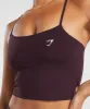 Gymshark Strappy Crop Cami Tank - Plum Brown sold by Gymshark