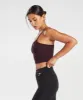 Gymshark Strappy Crop Cami Tank - Plum Brown sold by Gymshark