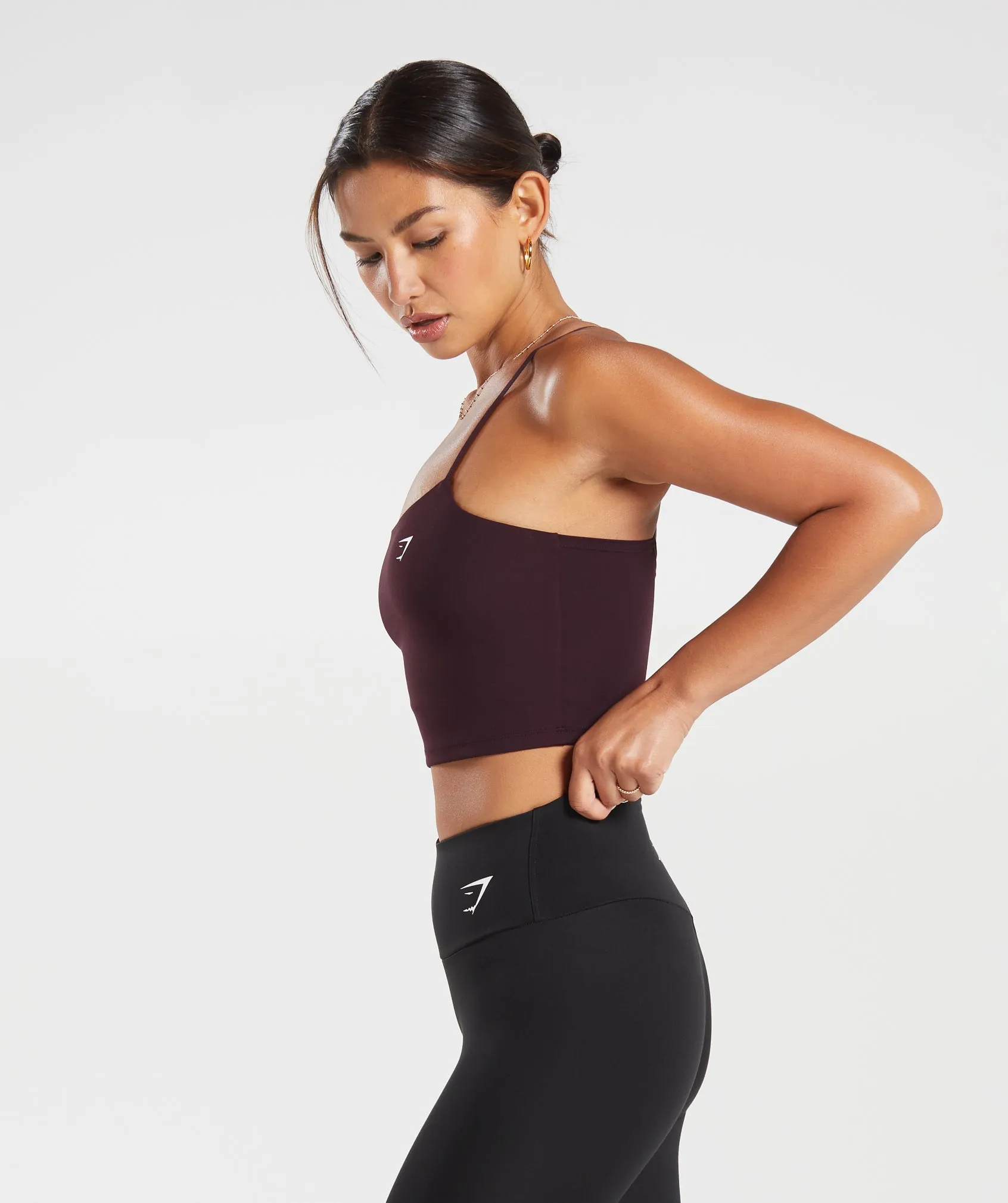 Gymshark Strappy Crop Cami Tank - Plum Brown sold by Gymshark product image thumbnail 3