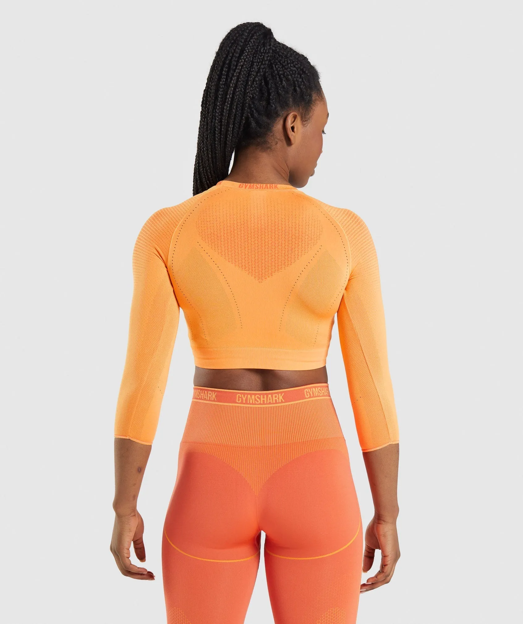 Gymshark Apex Seamless Crop Top - Apricot Orange/Papaya Orange sold by Gymshark product image thumbnail 2