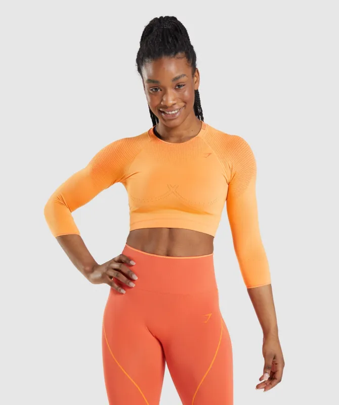 Gymshark Apex Seamless Crop Top - Apricot Orange/Papaya Orange sold by Gymshark