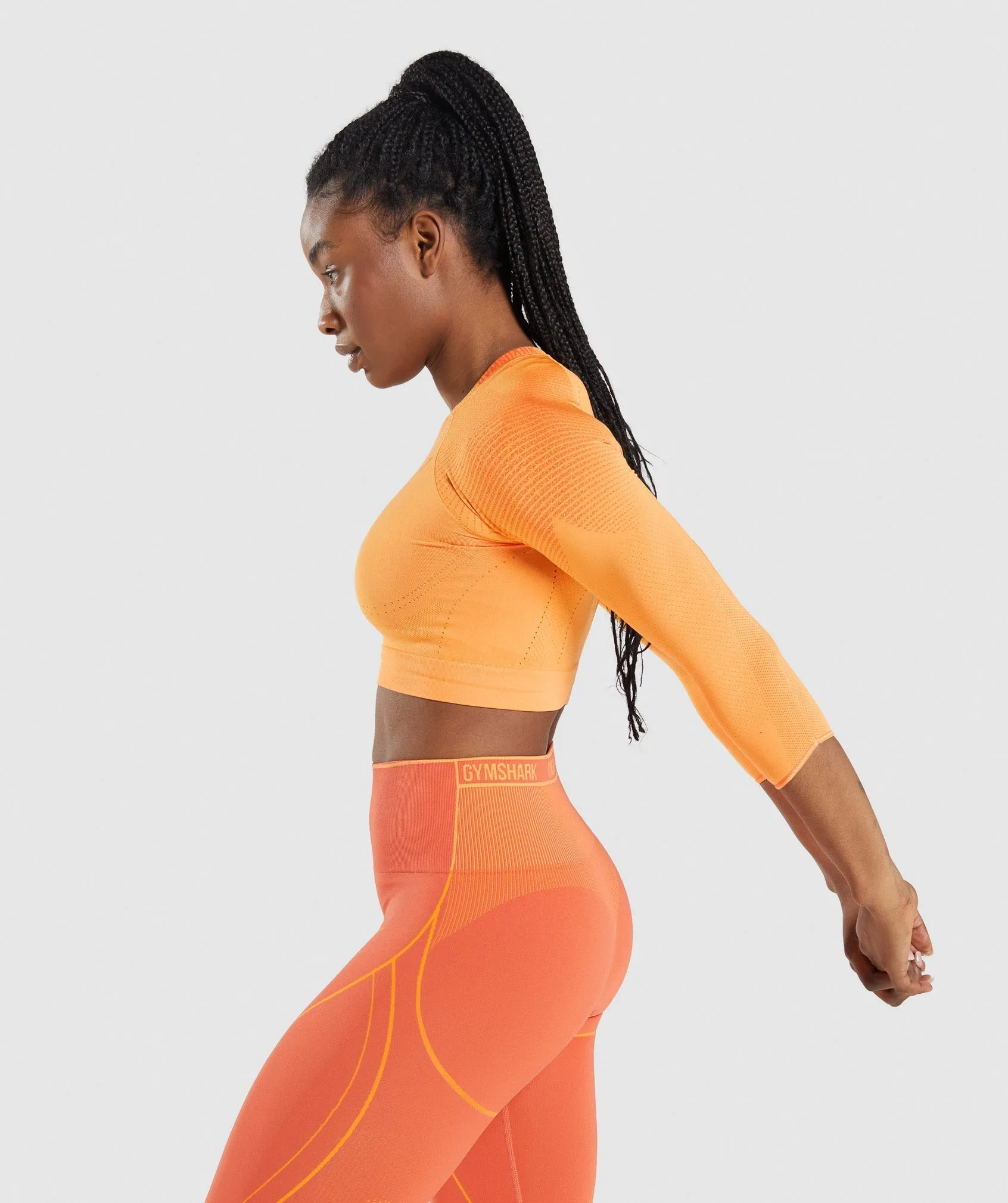 Gymshark Apex Seamless Crop Top - Apricot Orange/Papaya Orange sold by Gymshark product image thumbnail 3