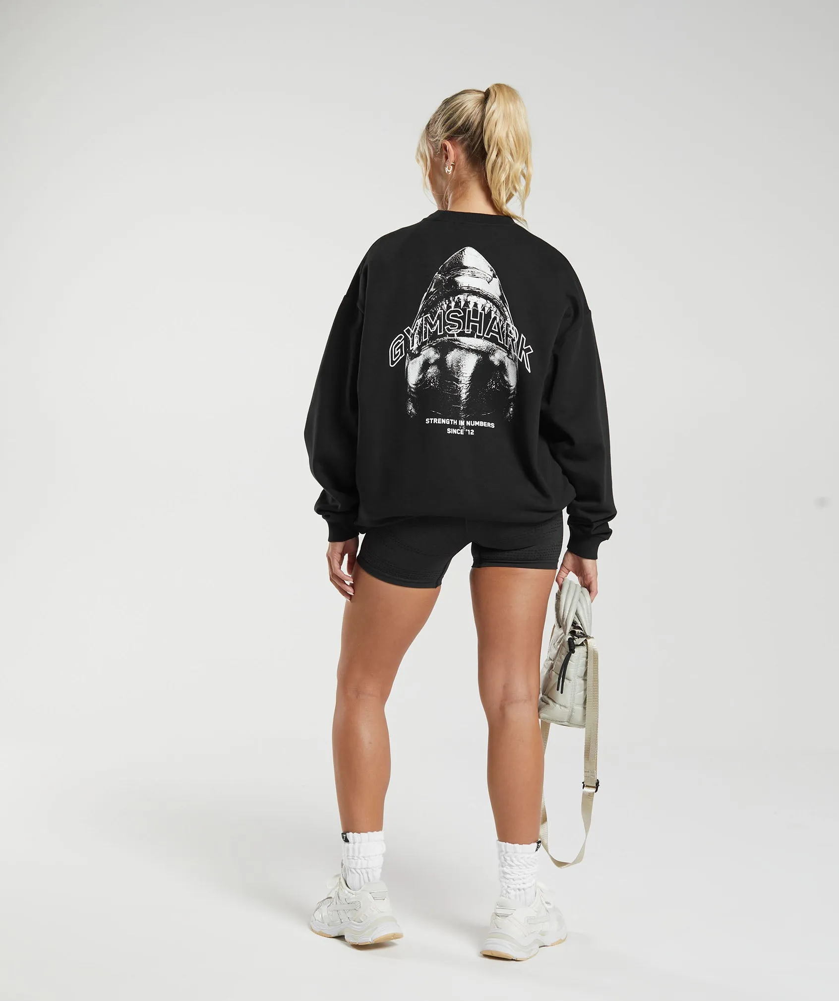 Gymshark Shark Attack Oversized Sweatshirt - Black sold by Gymshark product image thumbnail 3
