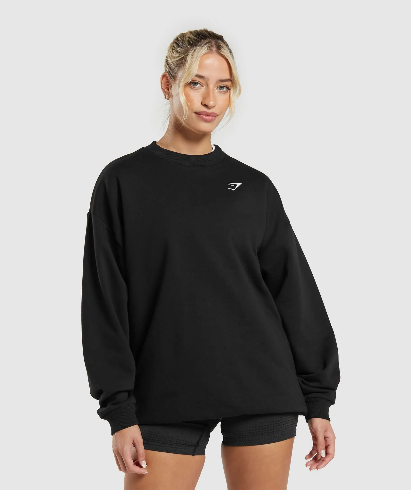 Gymshark Shark Attack Oversized Sweatshirt - Black sold by Gymshark product image thumbnail 2
