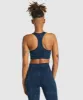 Gymshark Adapt Camo Seamless Racer Back Sports Bra - Savanna | Navy sold by Gymshark