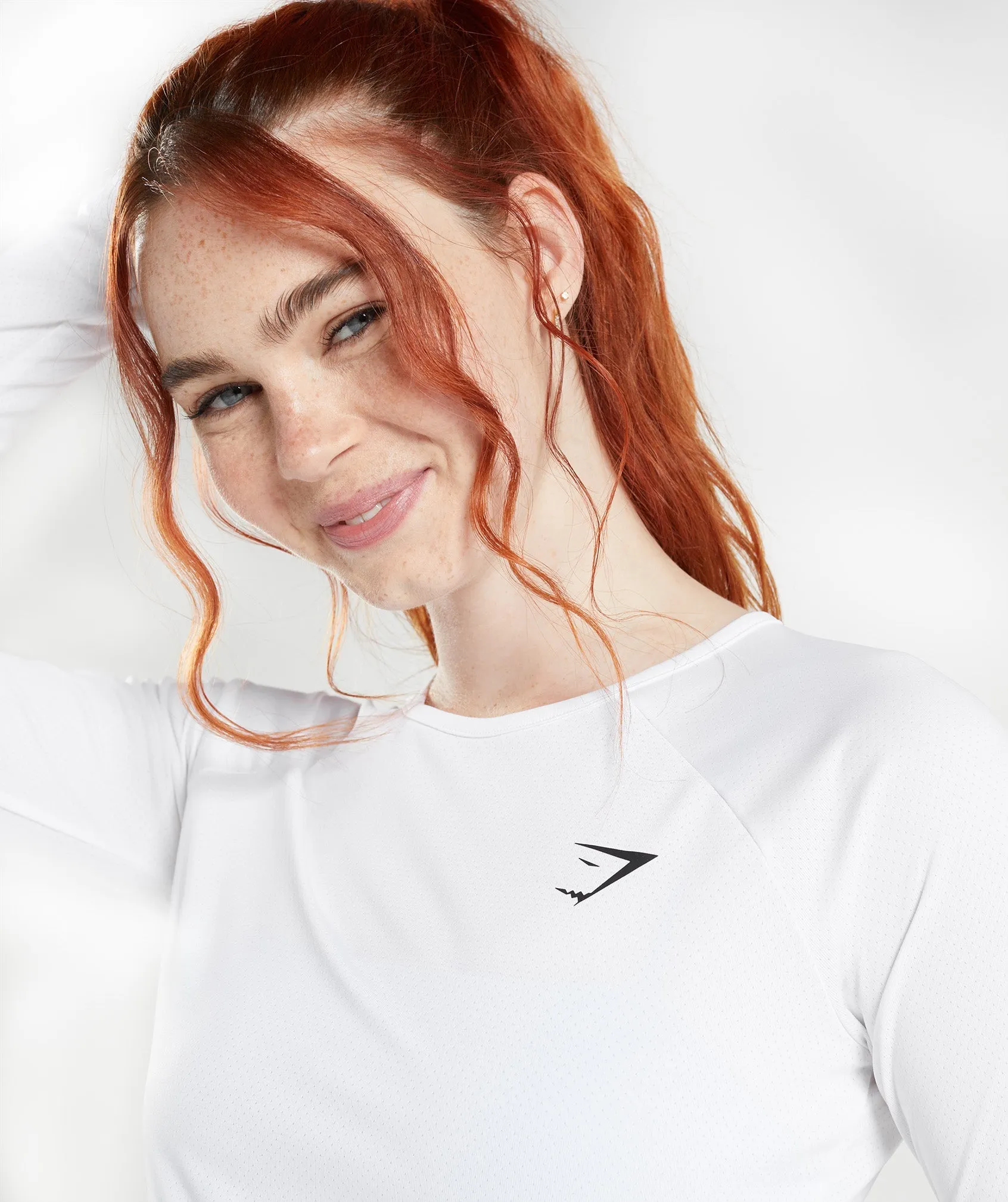 Gymshark Training Long Sleeve Crop Top - White sold by Gymshark product image thumbnail 3