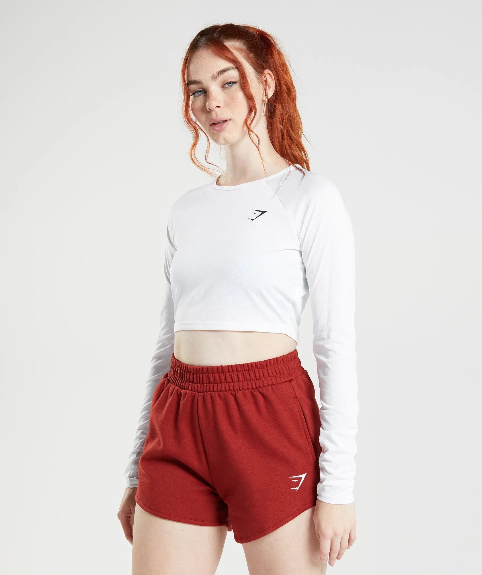 Gymshark Training Long Sleeve Crop Top - White sold by Gymshark