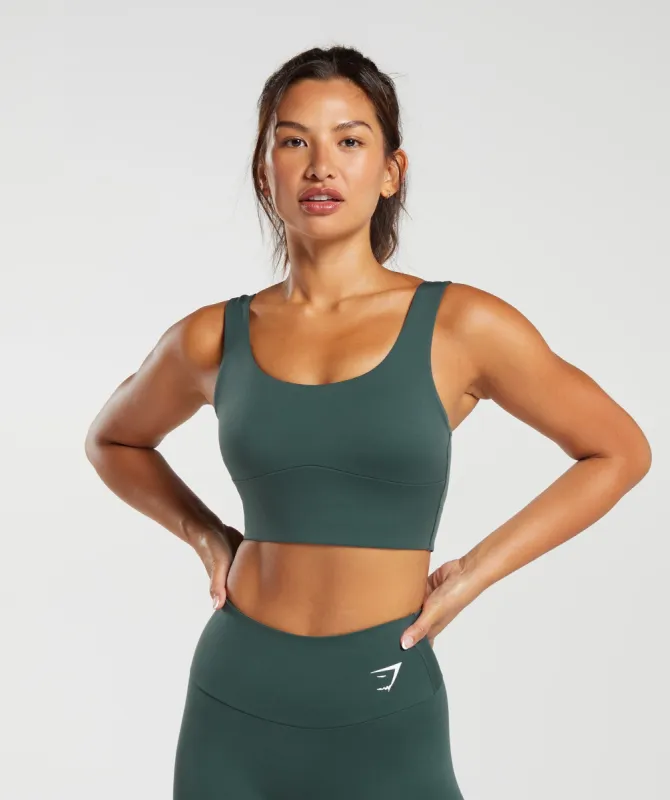 Gymshark Longline Sports Bra - Fog Green sold by Gymshark