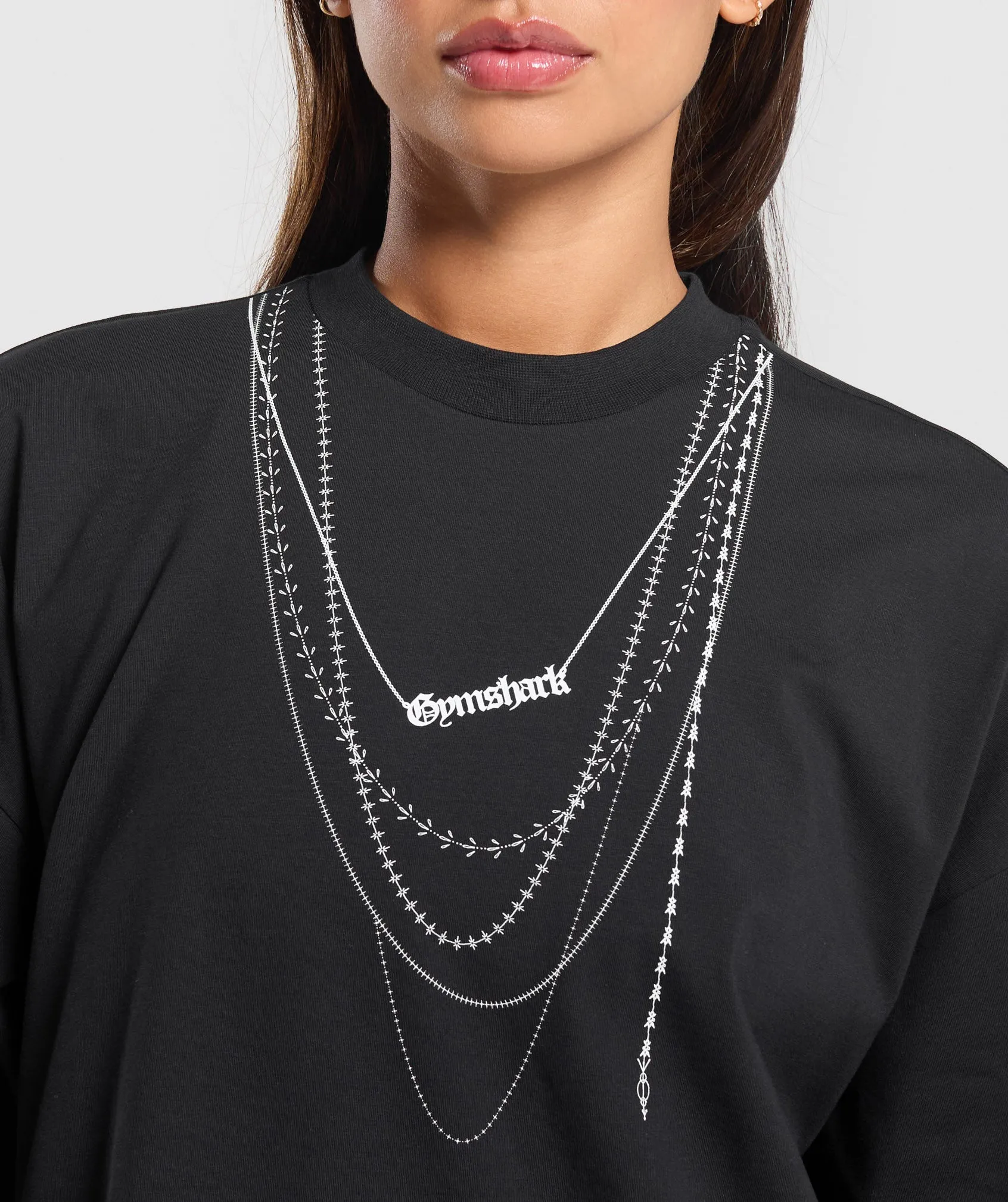 Gymshark Elevate Chain Oversized T-Shirt - Black sold by Gymshark product image thumbnail 5