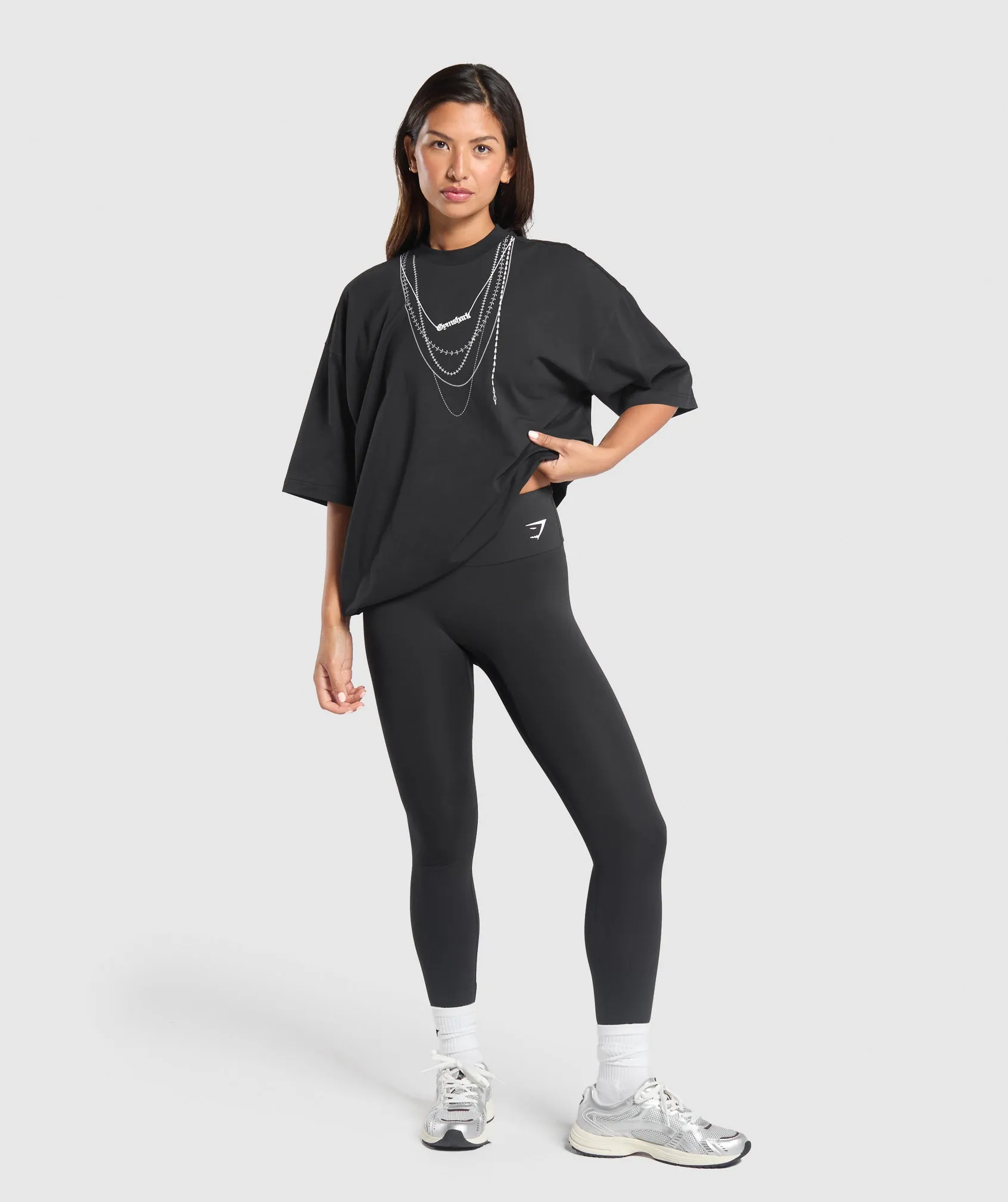 Gymshark Elevate Chain Oversized T-Shirt - Black sold by Gymshark product image thumbnail 3