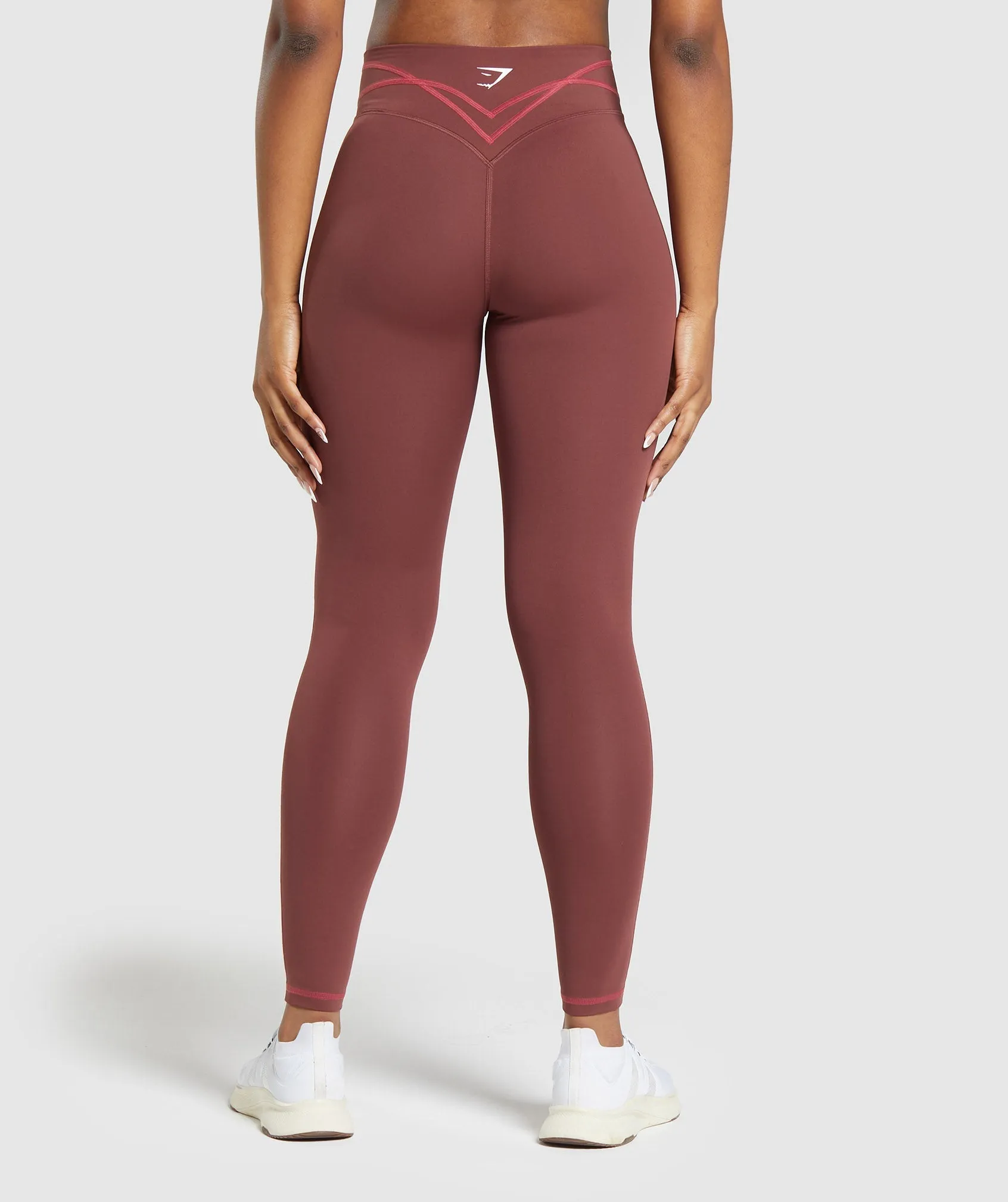 Gymshark Stitch Feature Leggings - Burgundy Brown sold by Gymshark product image thumbnail 2