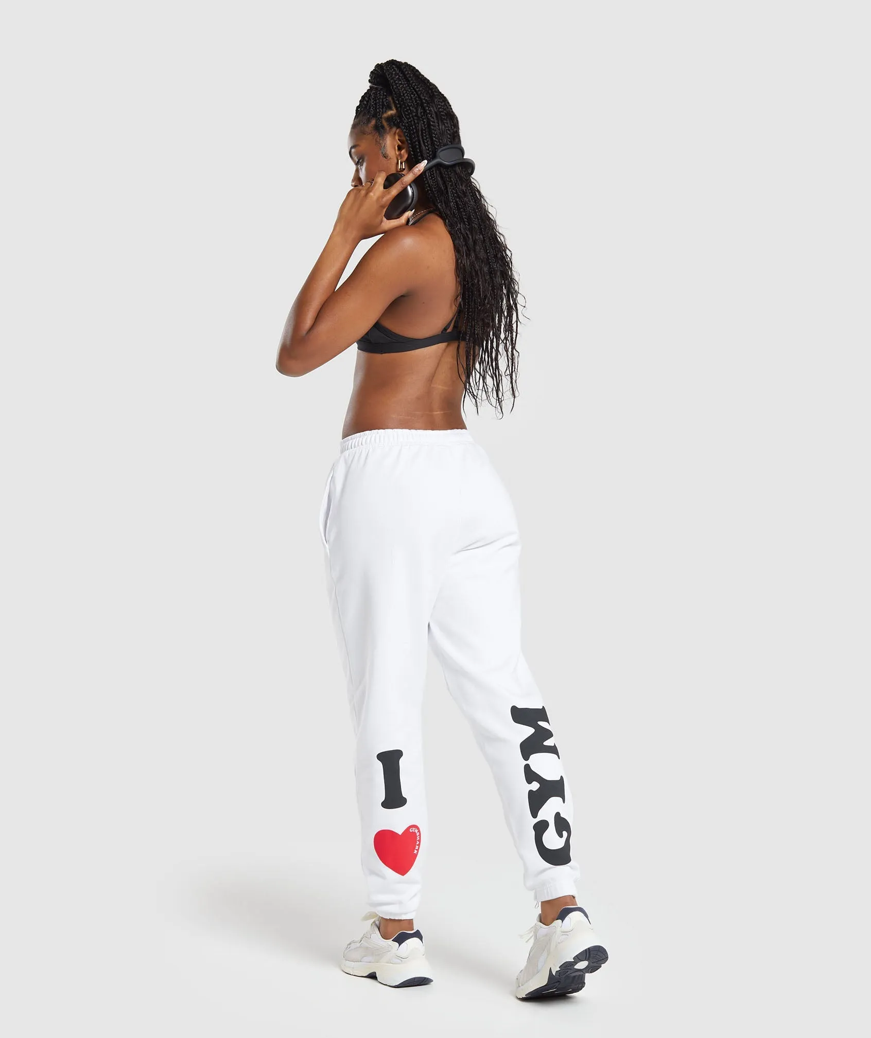 Gymshark I Heart Gym Joggers - White sold by Gymshark product image thumbnail 4