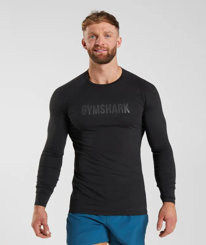 Gymshark Apollo Long Sleeve T-Shirt - Black sold by Gymshark
