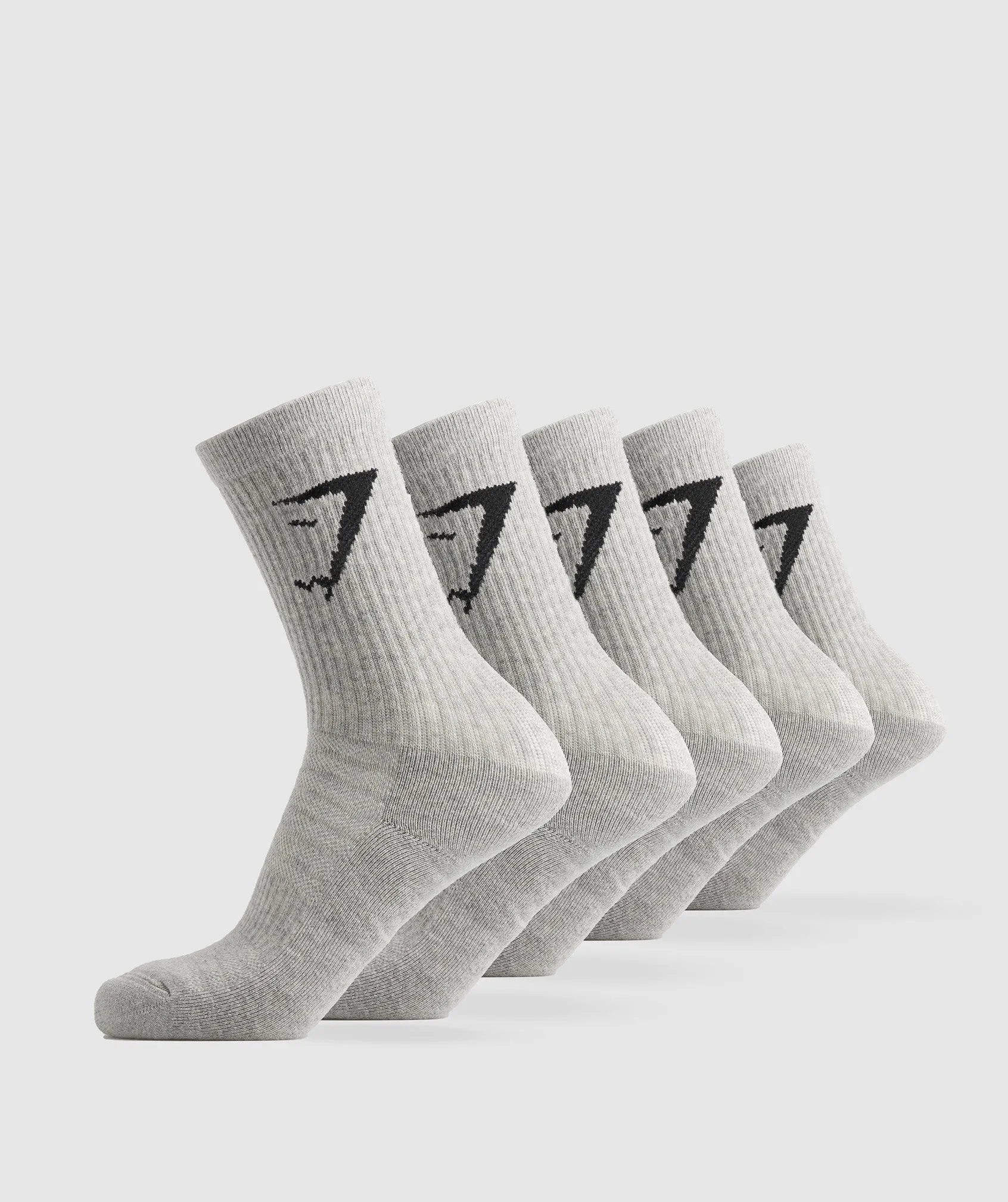 Gymshark Crew Socks 5pk - Light Grey Marl sold by Gymshark