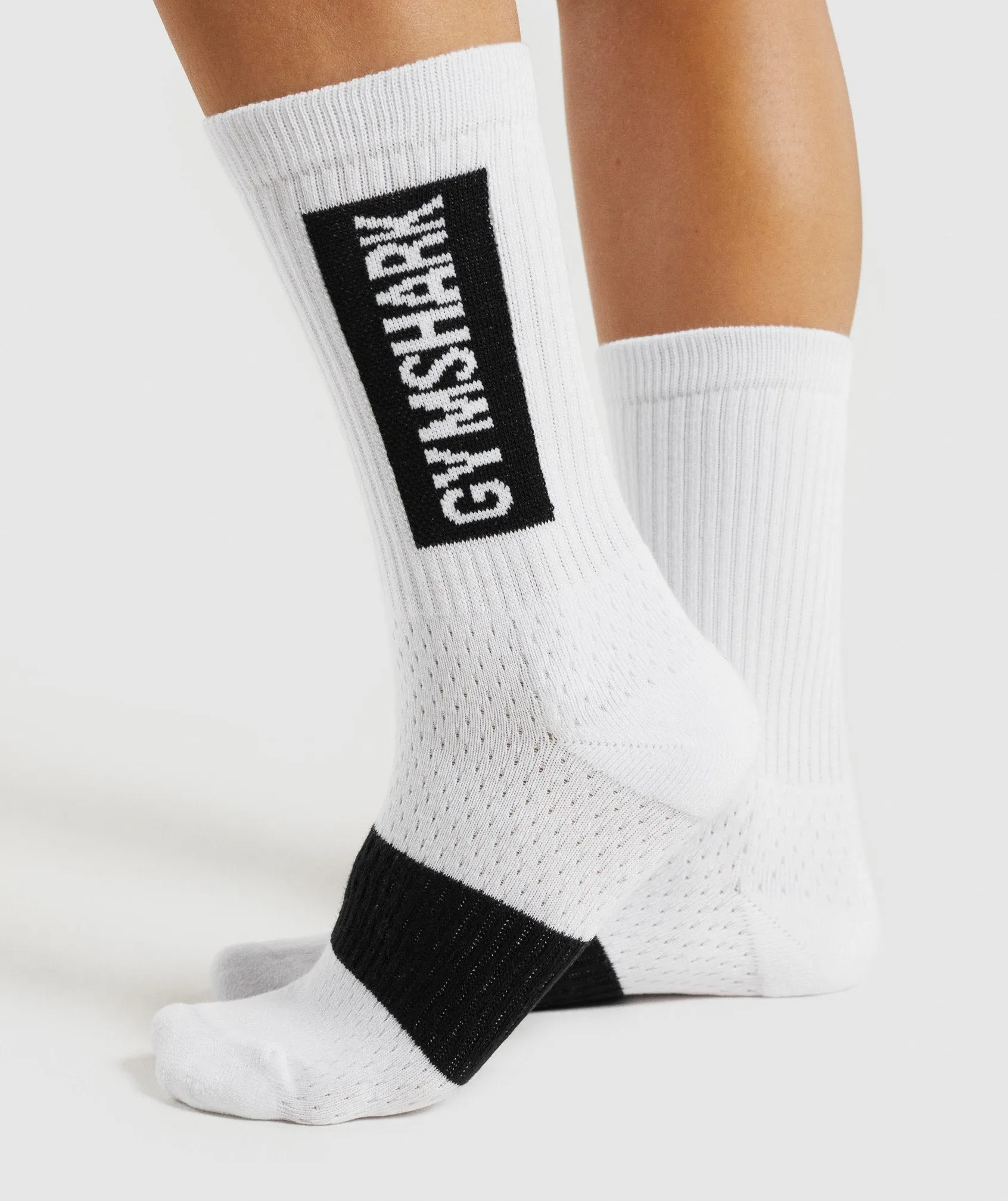 Gymshark Premium Logo Crew Socks (1pk) - White sold by Gymshark