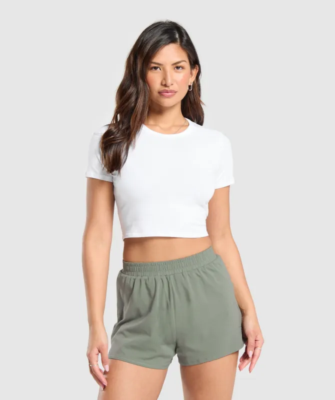 Gymshark Cotton Crop Top - White sold by Gymshark