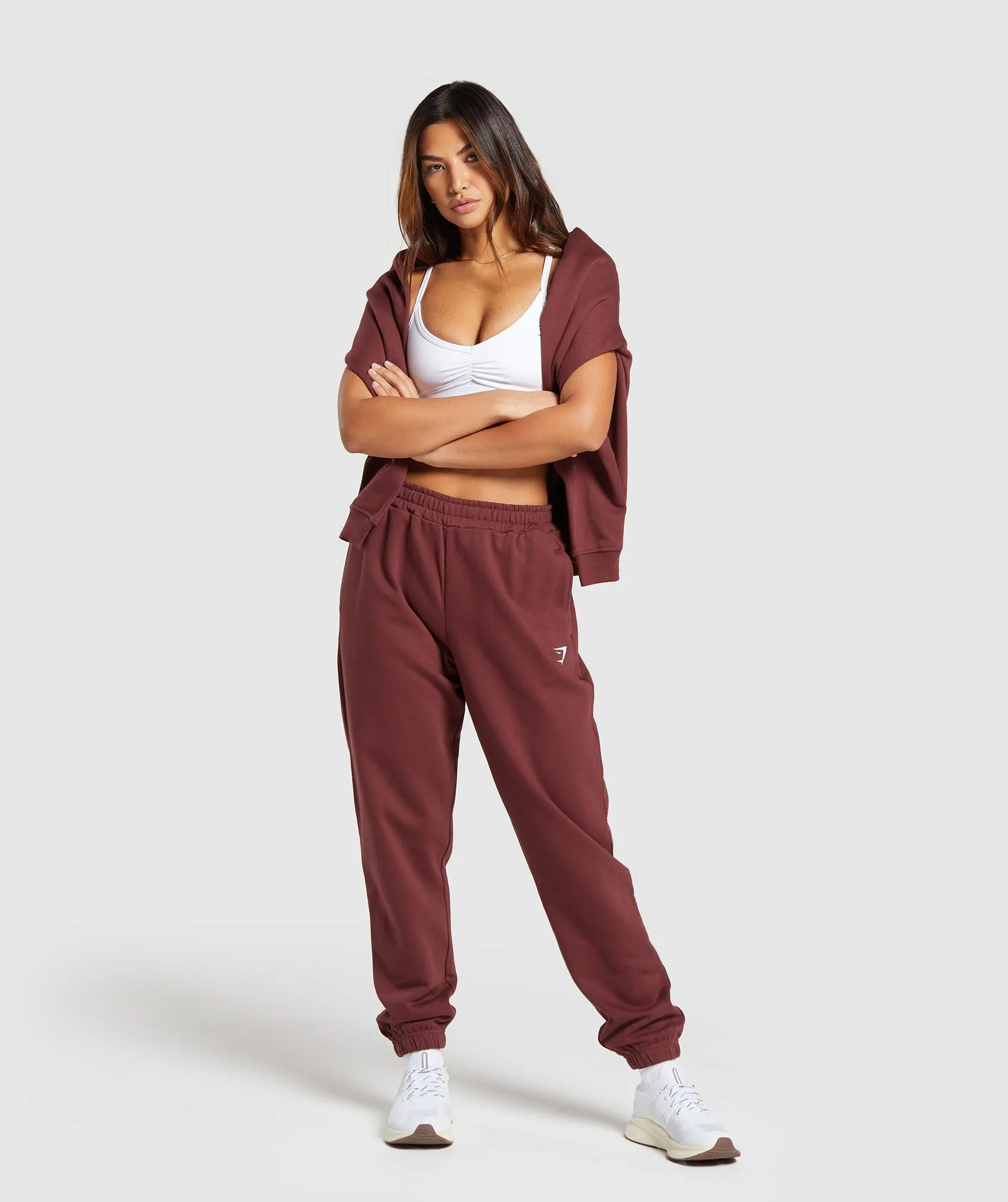 Gymshark Training Fleece Joggers - Burgundy Brown sold by Gymshark product image thumbnail 4