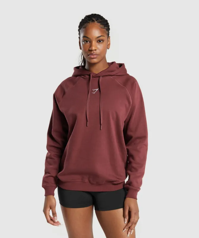Gymshark Training Oversized Fleece Hoodie - Burgundy Brown sold by Gymshark