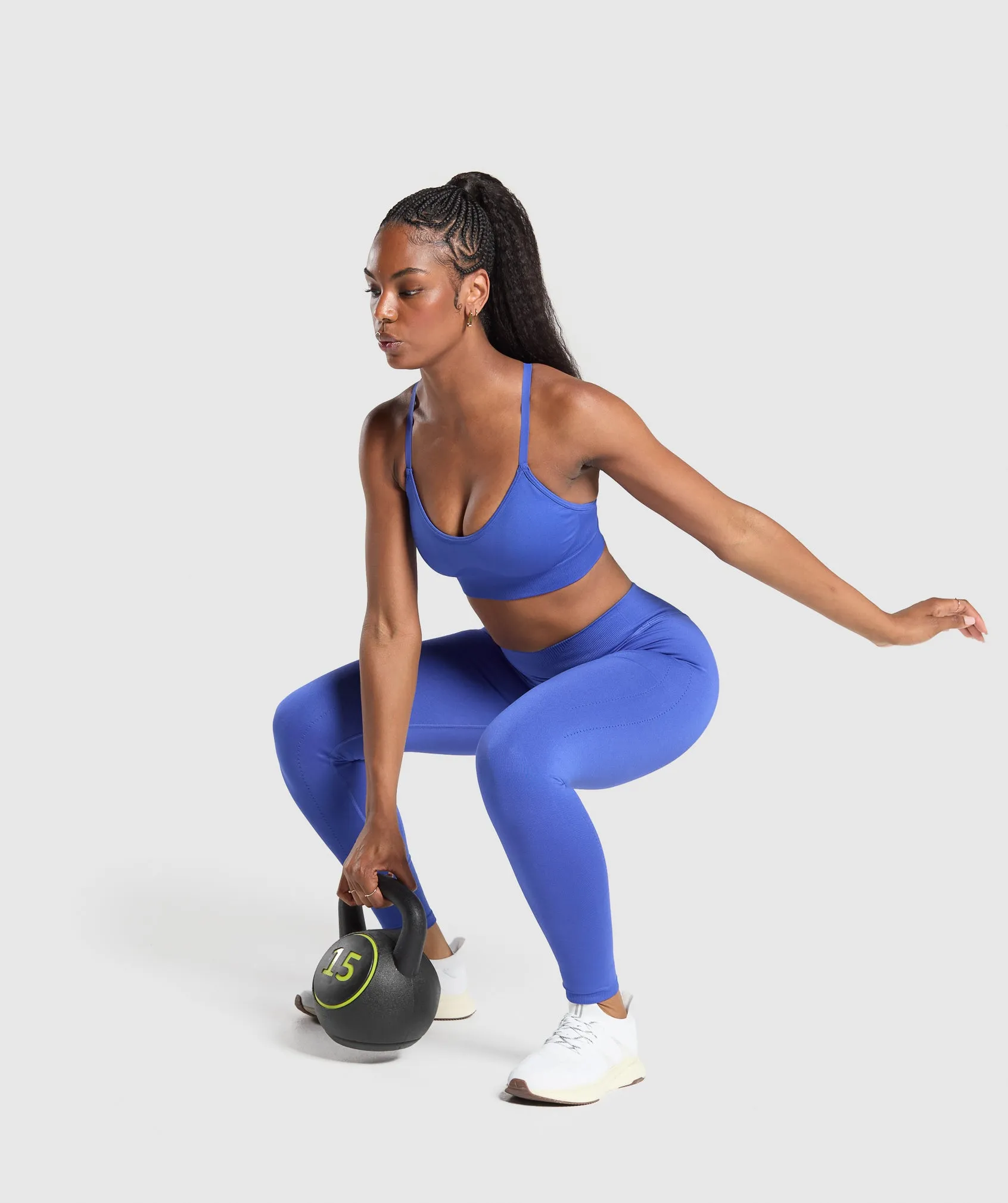 Gymshark Sweat Seamless Sports Bra - Force Blue sold by Gymshark product image thumbnail 4