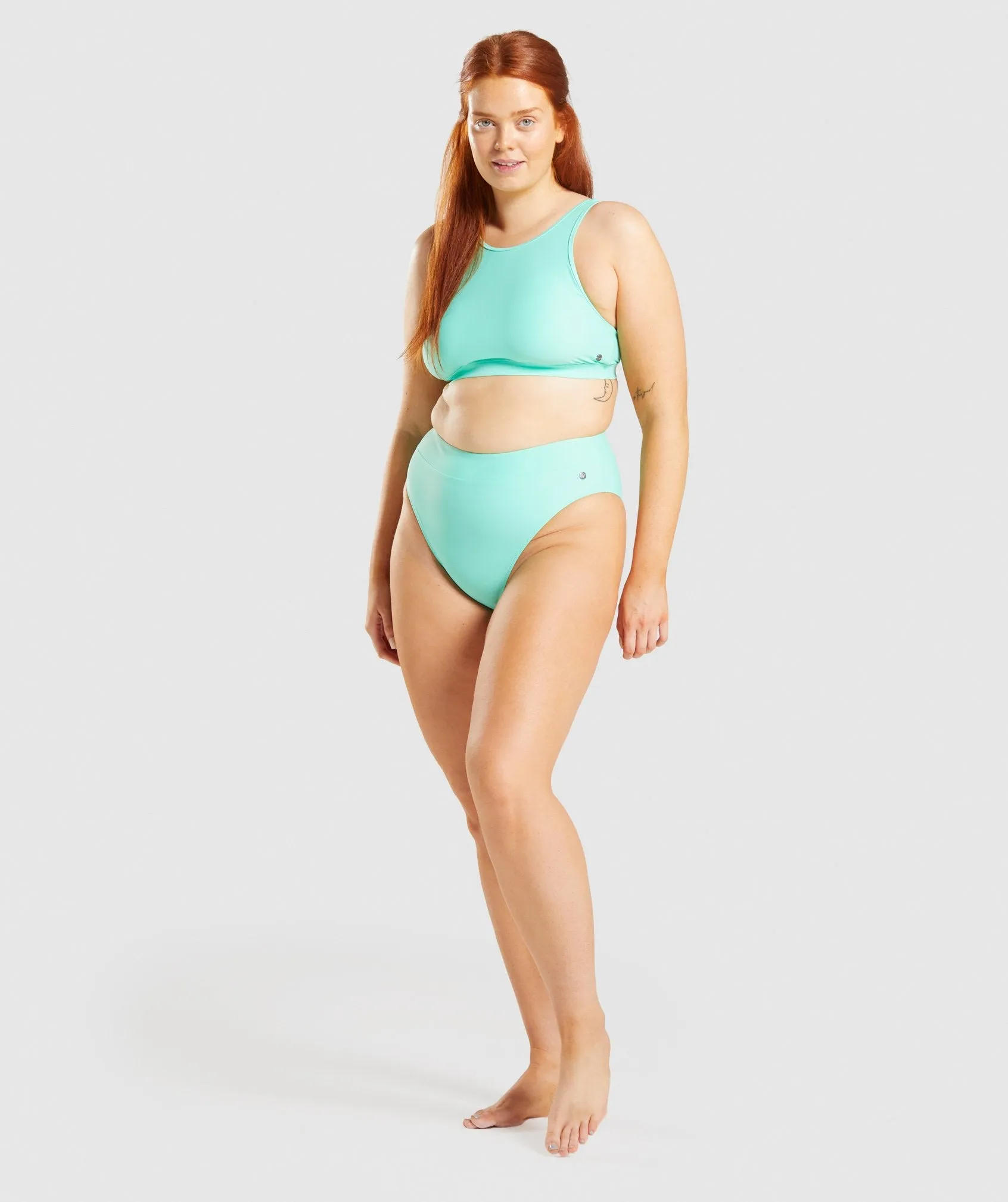 Gymshark High Rise Bikini Bottoms - Turquoise sold by Gymshark product image thumbnail 4