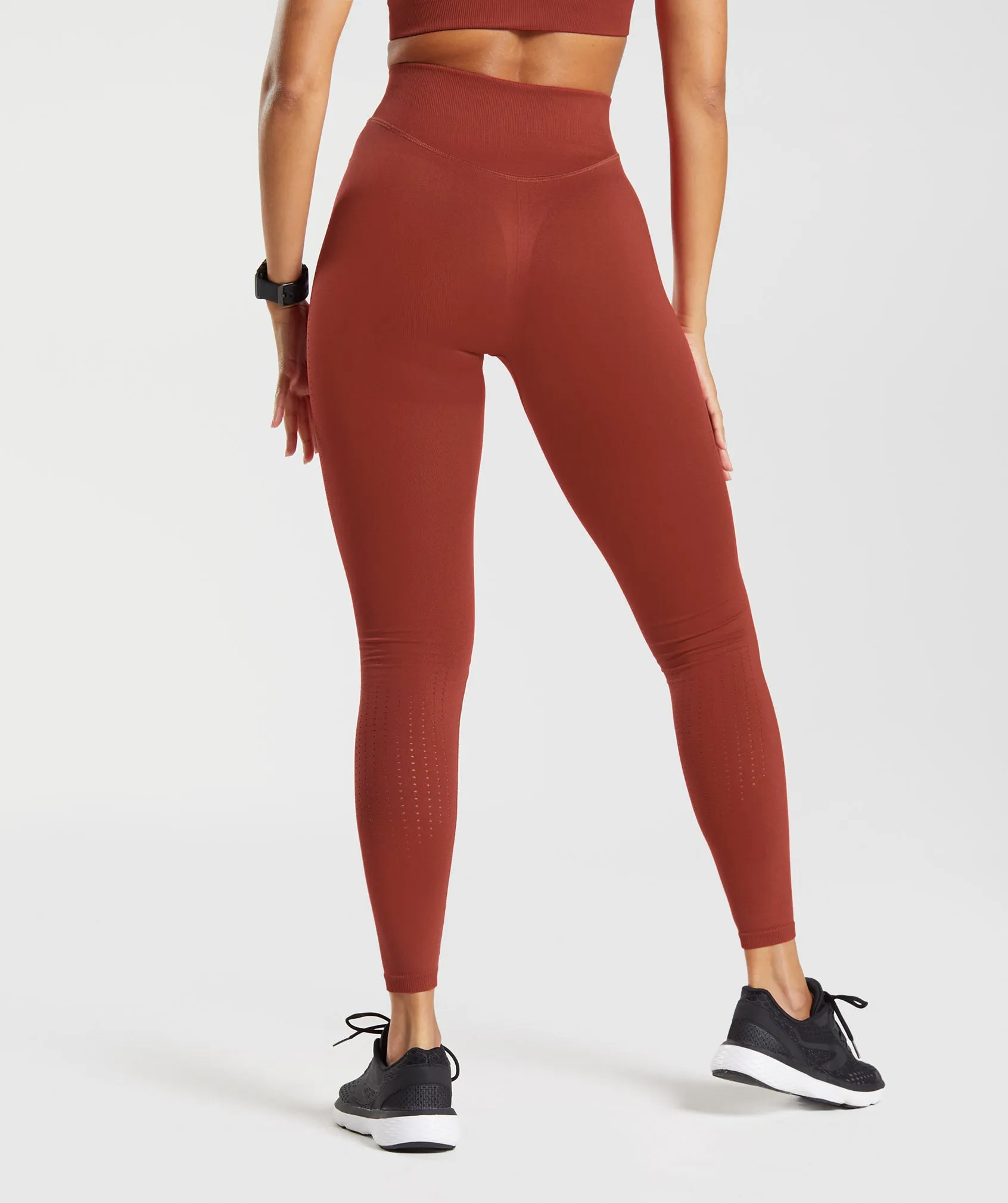 Gymshark Sweat Seamless Sculpt Leggings - Rosewood Red sold by Gymshark product image thumbnail 3