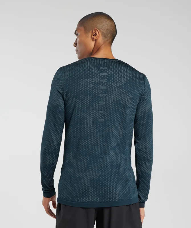 Gymshark Sport Seamless Long Sleeve T-Shirt - Navy/Denim Teal sold by Gymshark