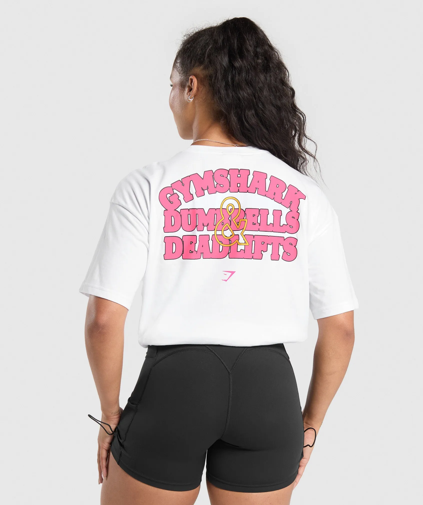 Gymshark Dumbells & Deadlifts Oversized T-Shirt - White sold by Gymshark product image thumbnail 2