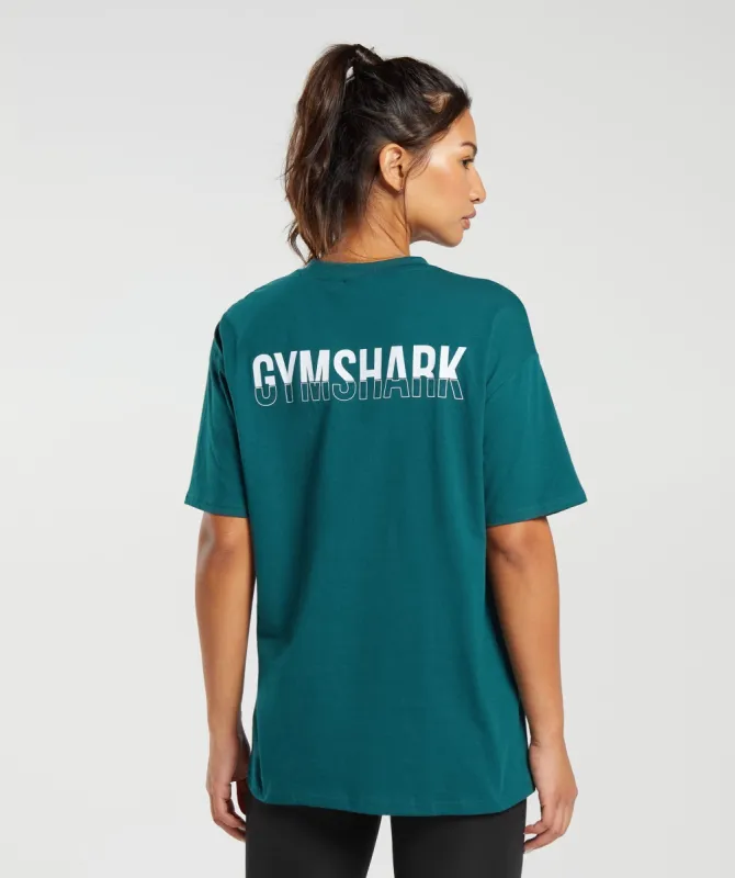 Gymshark Fraction Oversized T-Shirt - Deep Teal sold by Gymshark