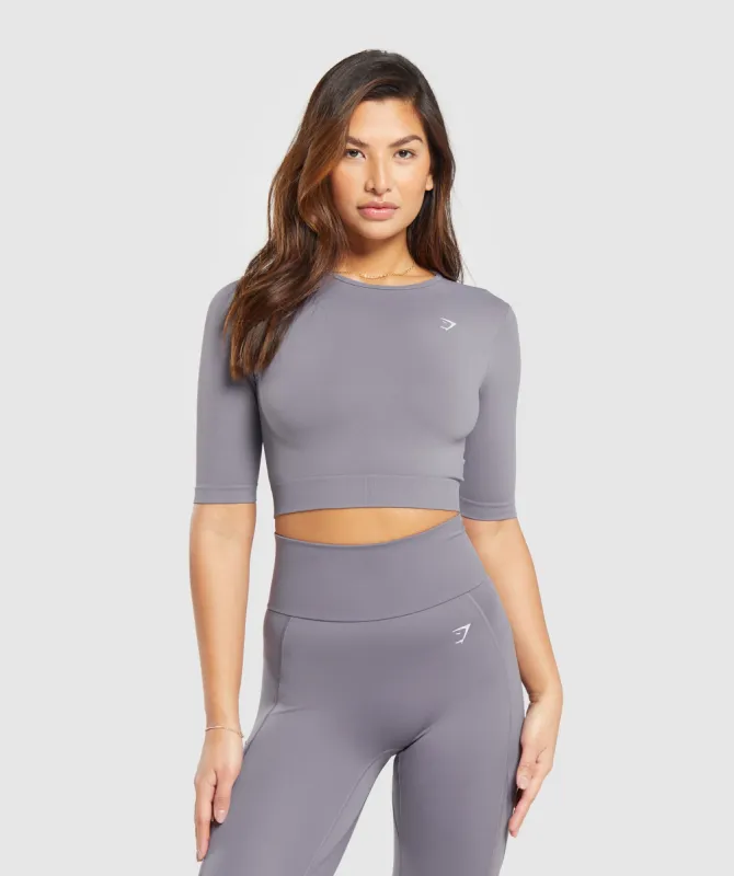 Gymshark Everyday Seamless Crop Top - Fog Purple sold by Gymshark