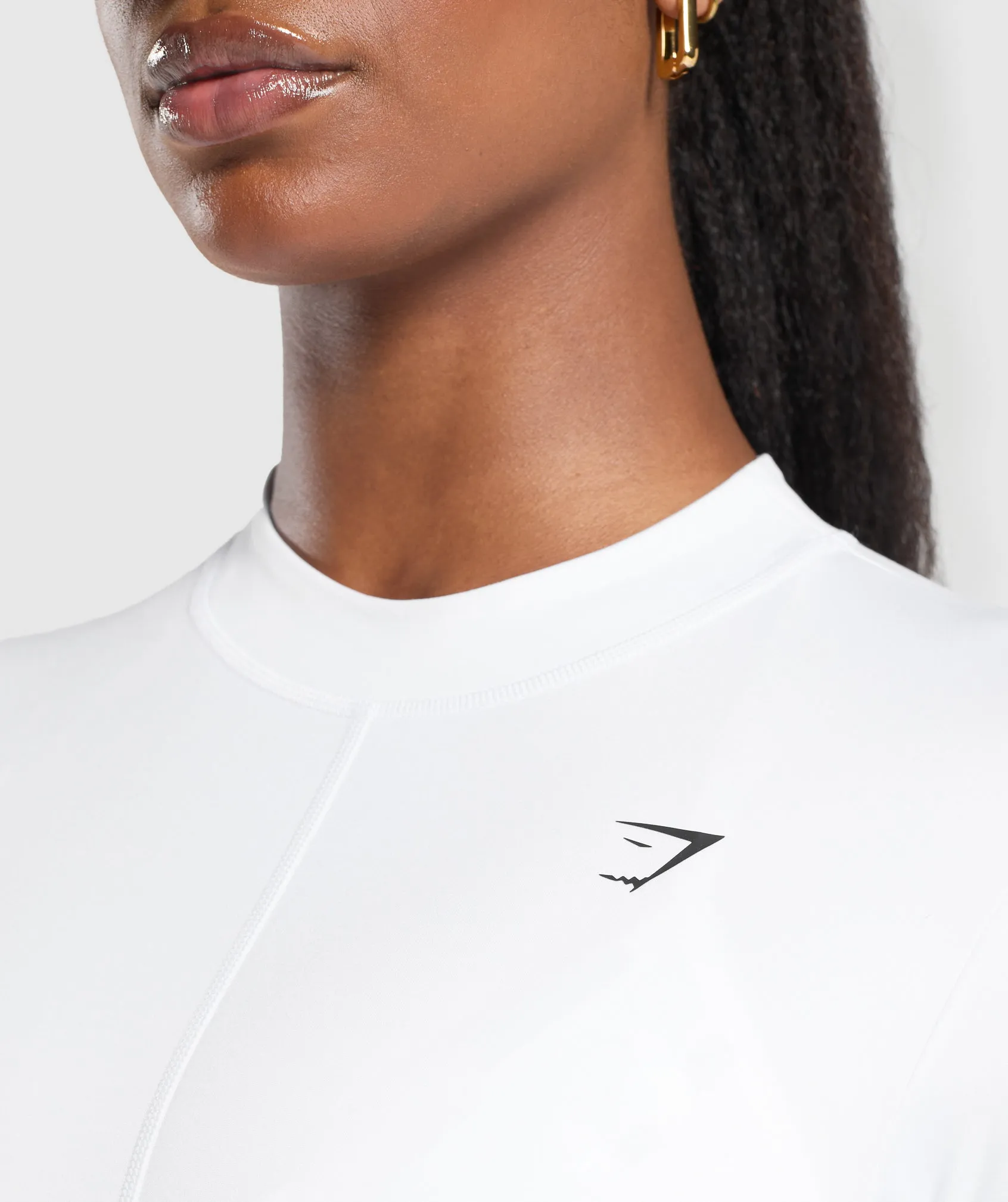 Gymshark Everyday High Neck Long Sleeve Top - White sold by Gymshark product image thumbnail 5