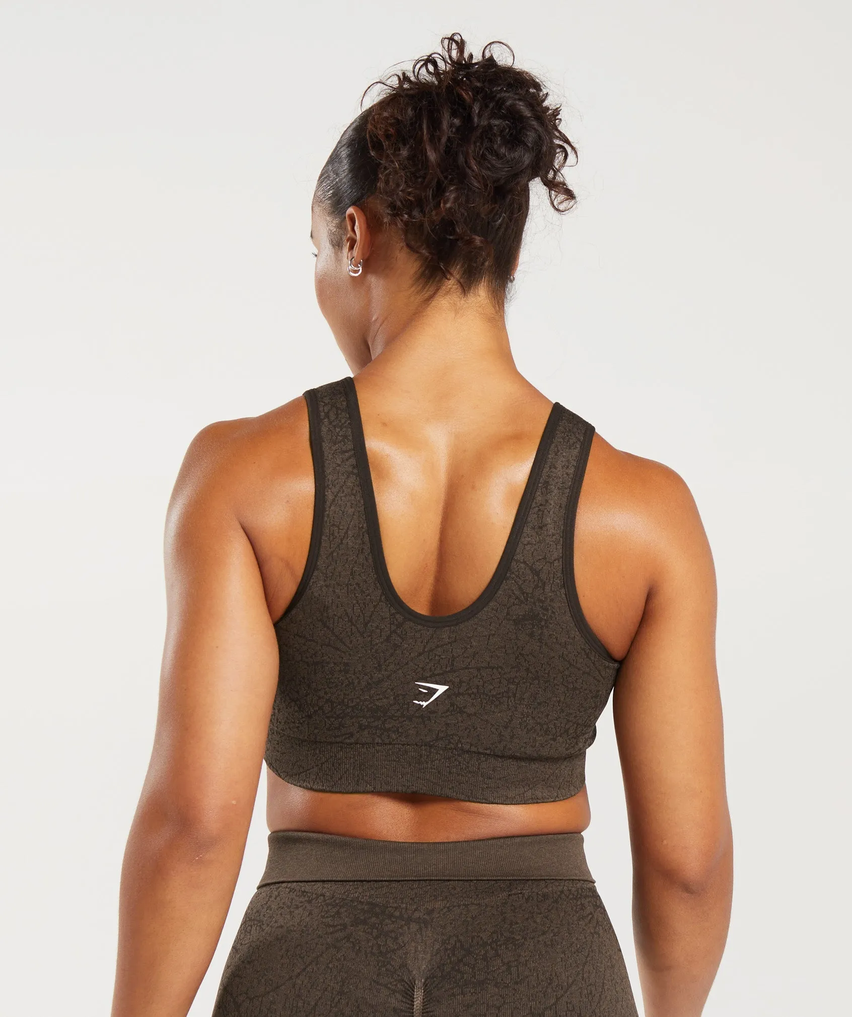 Gymshark Adapt Pattern Seamless Longline Bra - Woodland Brown/Soul Brown sold by Gymshark product image thumbnail 2