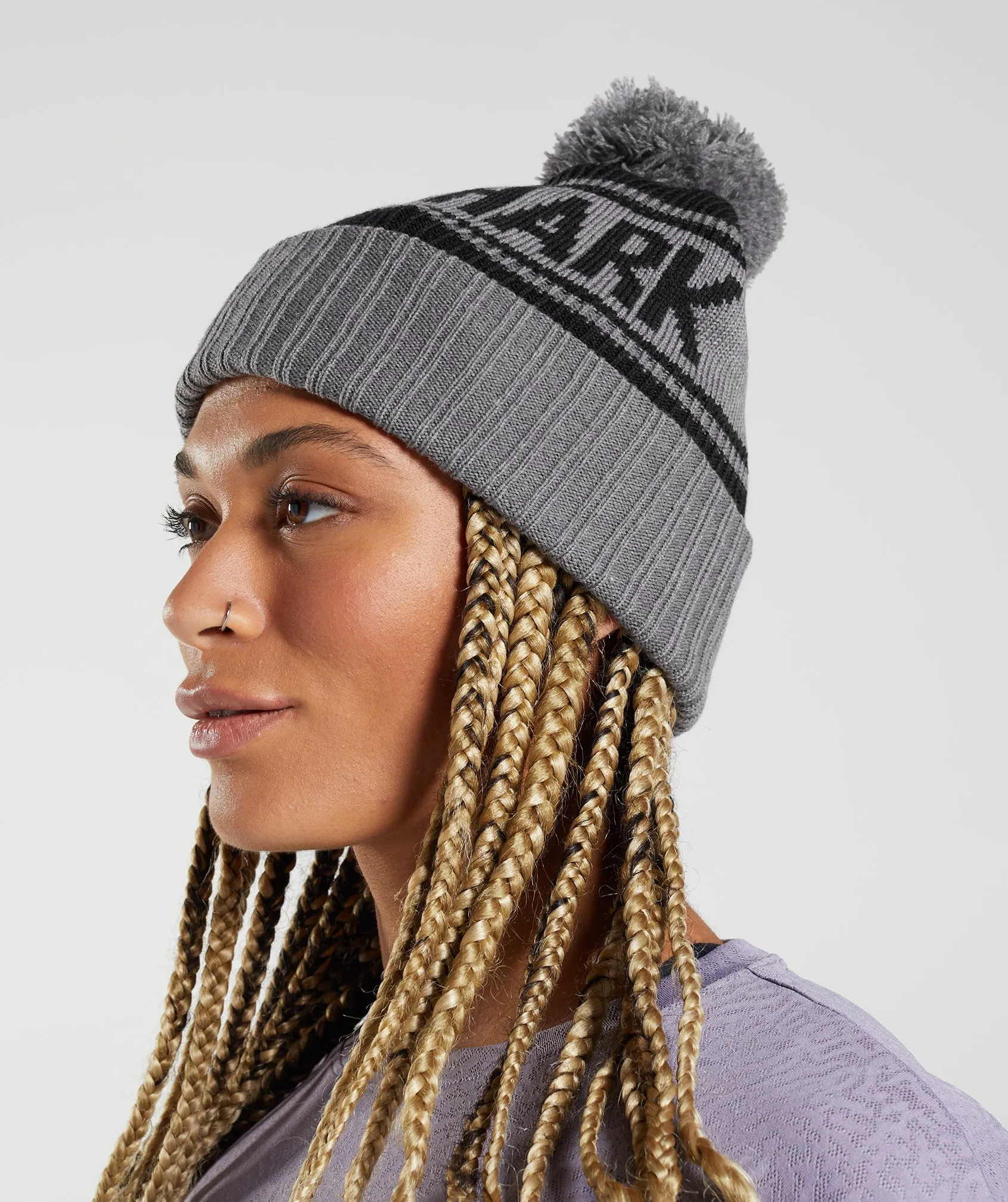 Gymshark Pom Beanie - Black/Coin Grey sold by Gymshark product image thumbnail 2