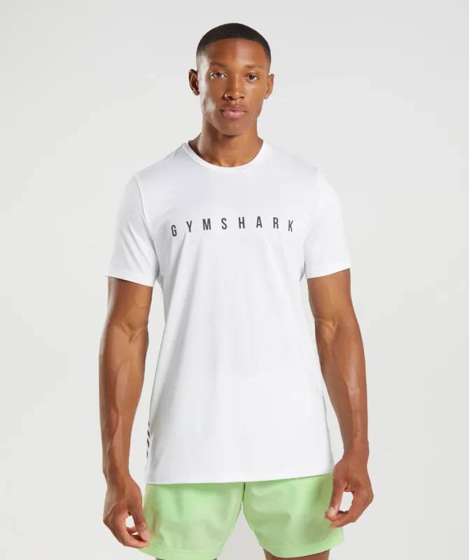 Gymshark Sport Stripe T-Shirt - White sold by Gymshark