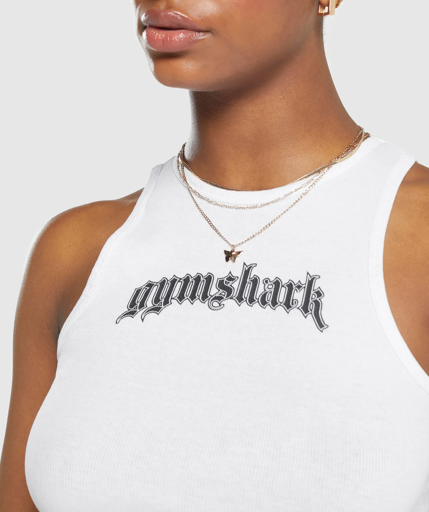 Gymshark Heavy Flex Graphic Midi Tank - White sold by Gymshark product image thumbnail 5