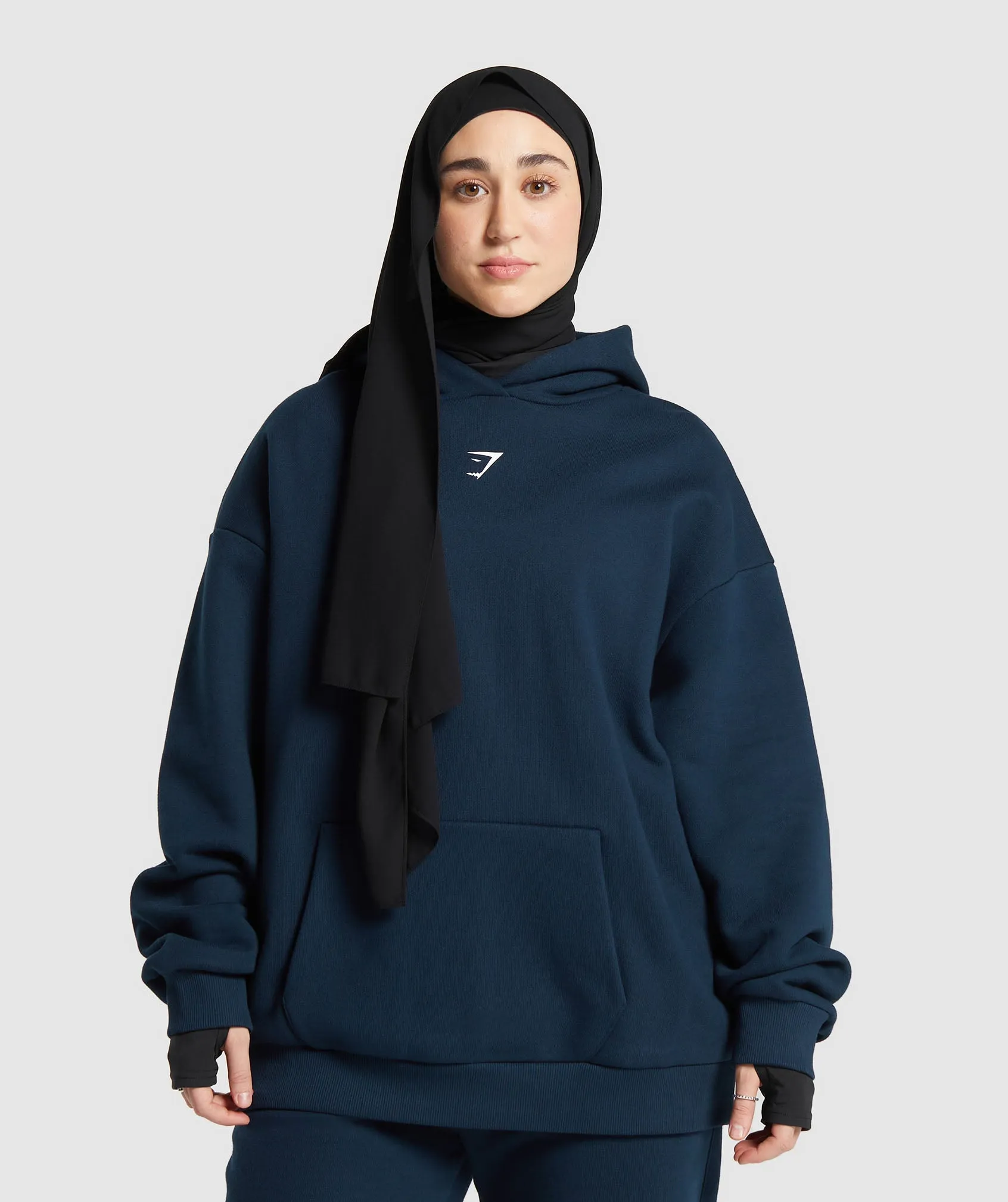 GS X Leana Deeb Oversized Graphic Hoodie - Navy sold by Gymshark product image thumbnail 2