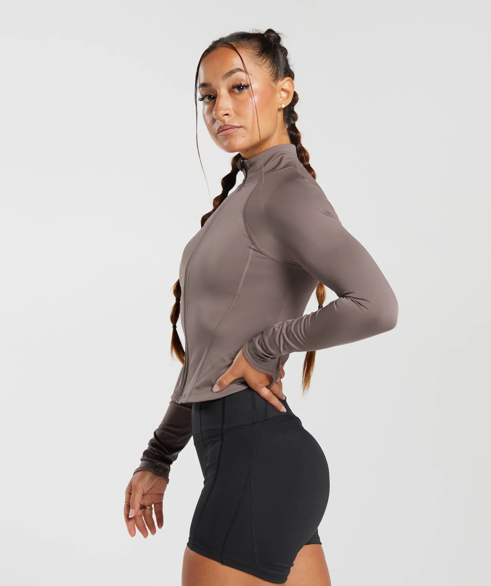 GS Power Midi Zip Up Jacket - Walnut Mauve sold by Gymshark product image thumbnail 4