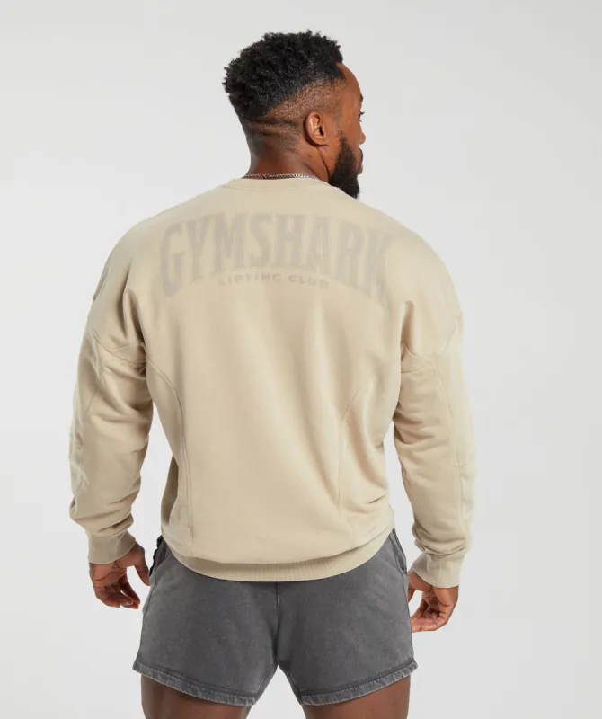 Gymshark Heritage Washed Crew - Desert Beige sold by Gymshark