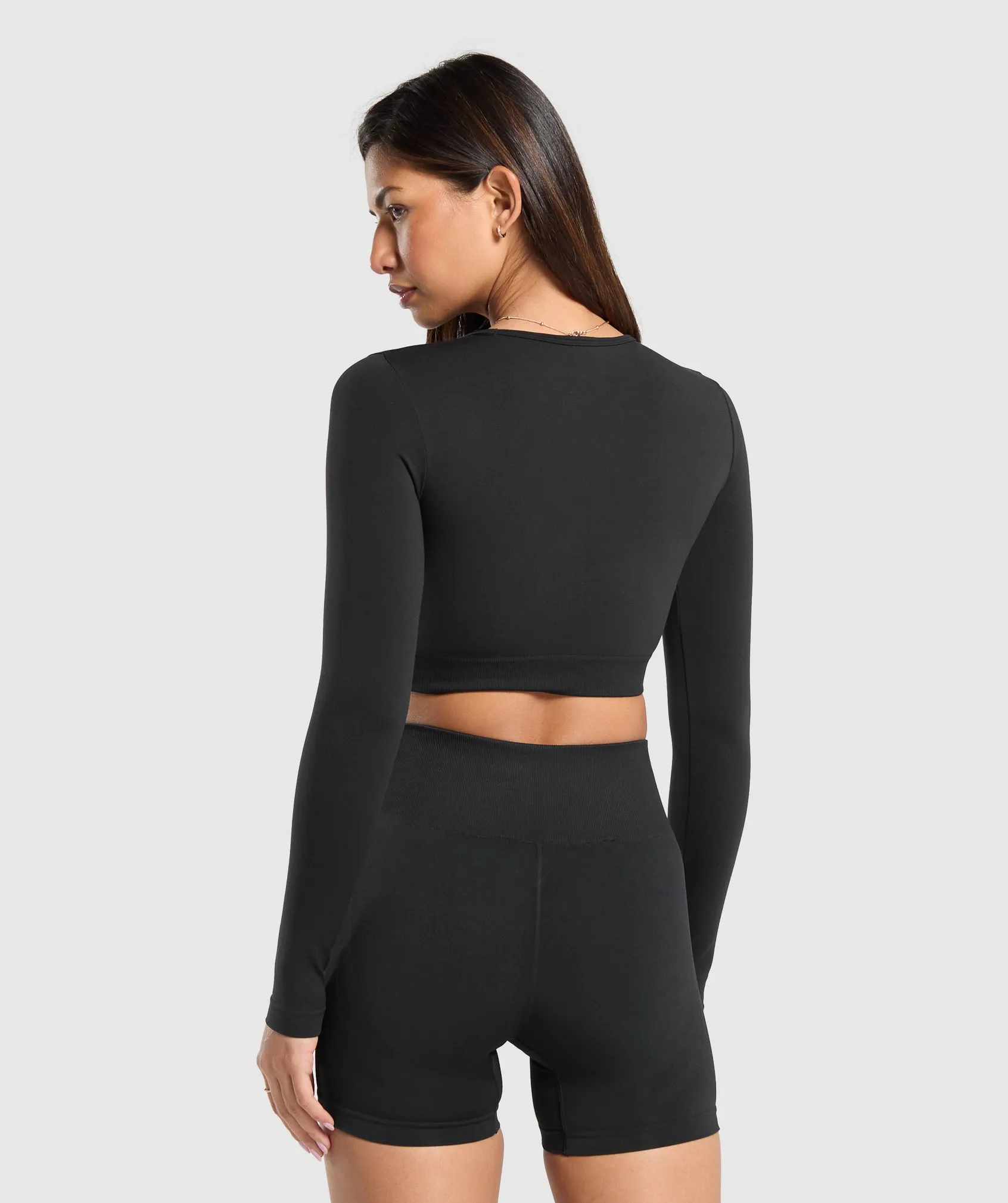 Gymshark Everyday Seamless Long Sleeve Crop Top - Black sold by Gymshark product image thumbnail 2