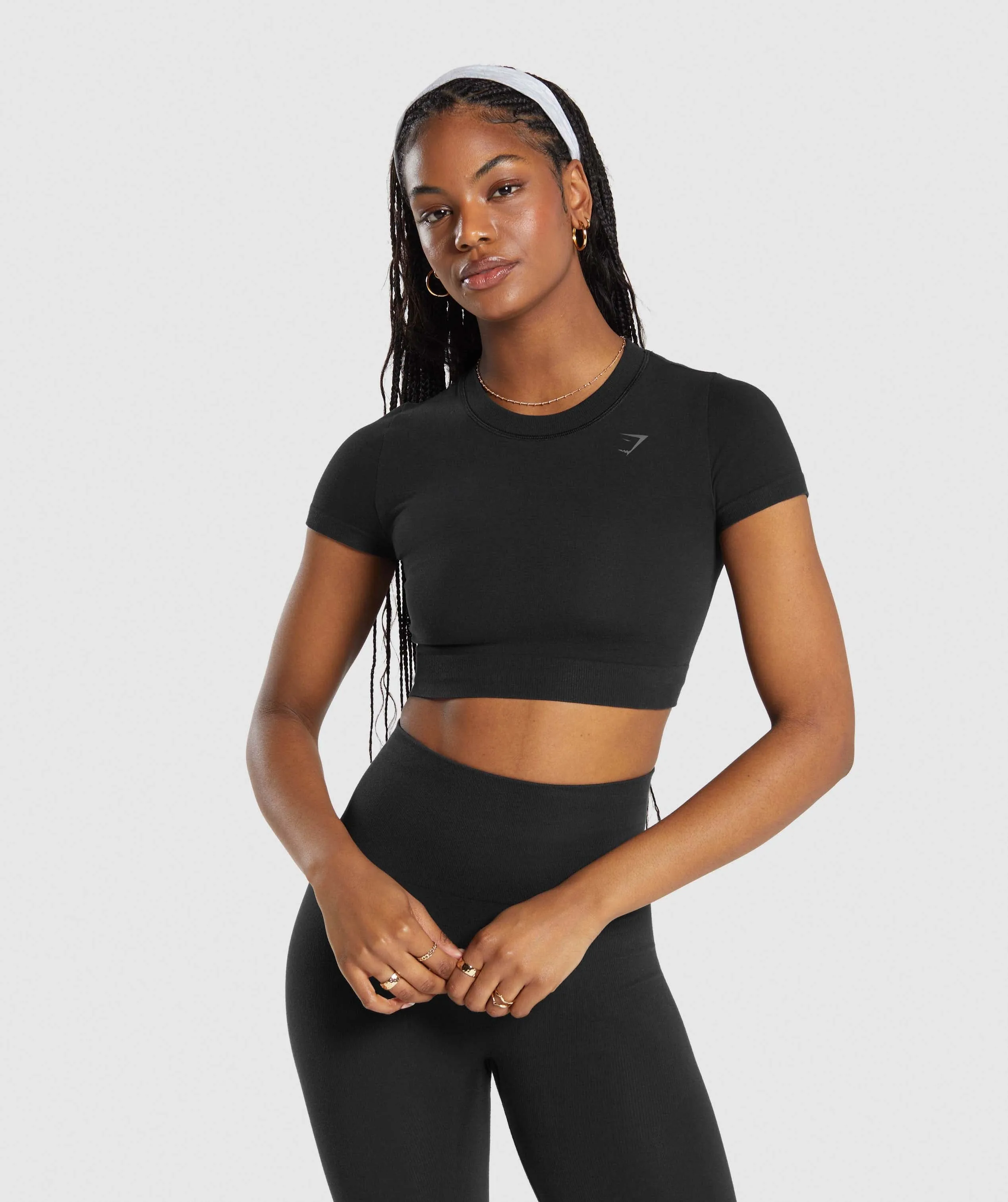 Gymshark Cotton Seamless Crop Top - Black sold by Gymshark