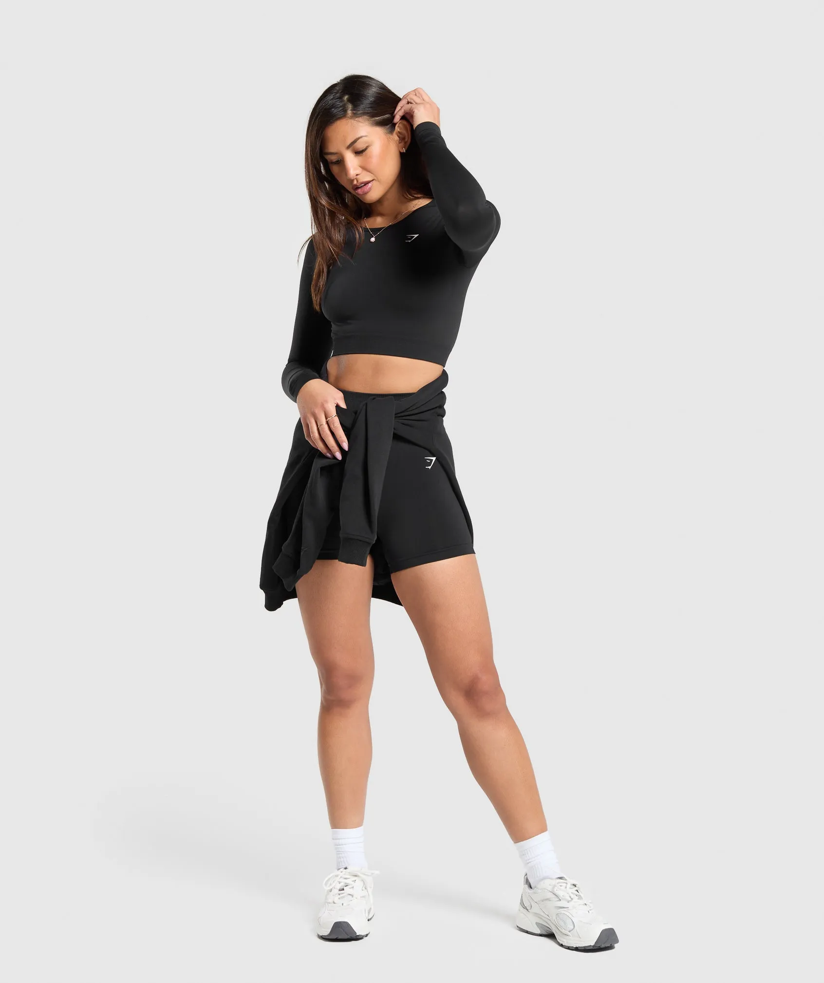 Gymshark Everyday Seamless Long Sleeve Crop Top - Black sold by Gymshark product image thumbnail 4